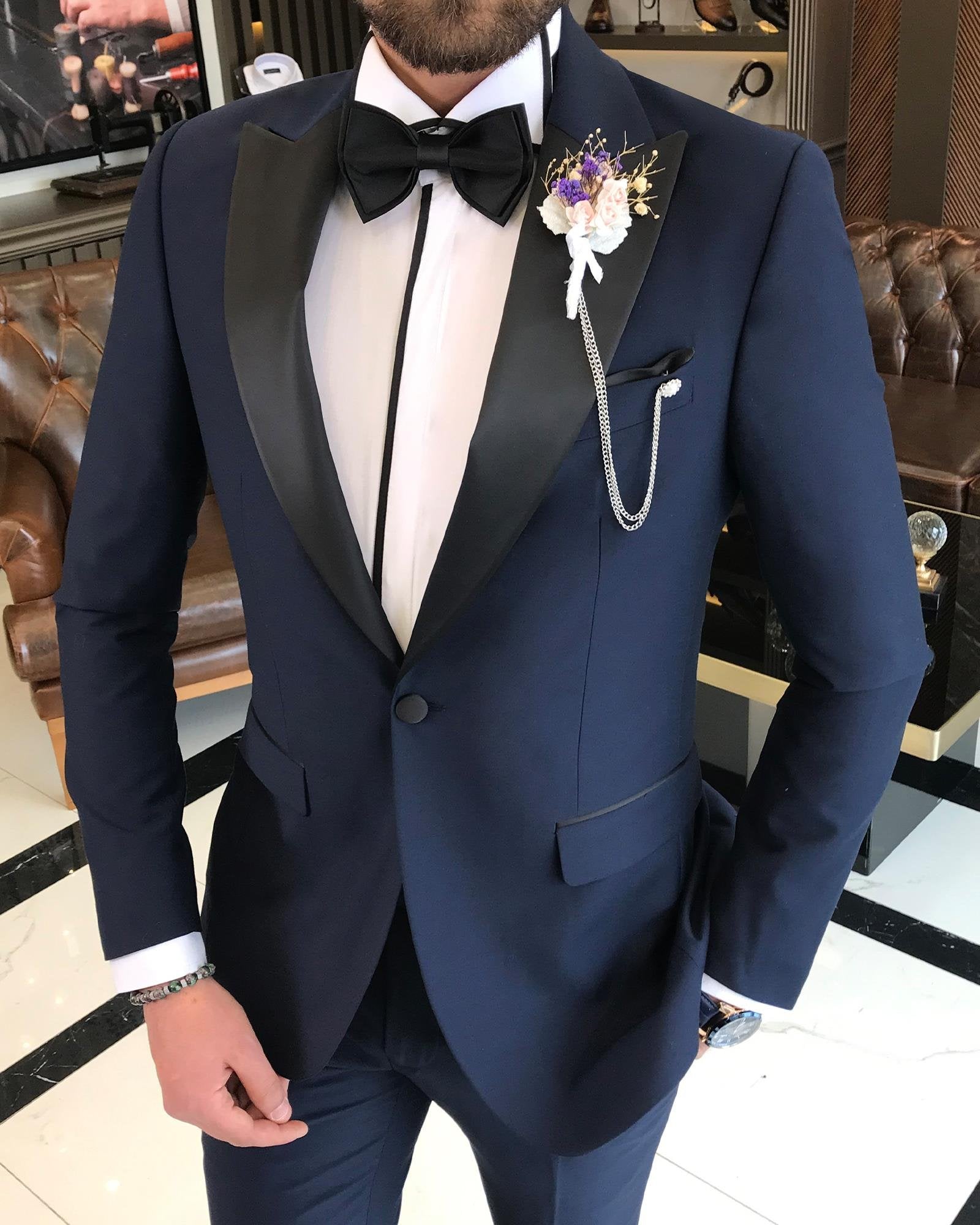 Navy Slim-Fit Tuxedo 2-Piece