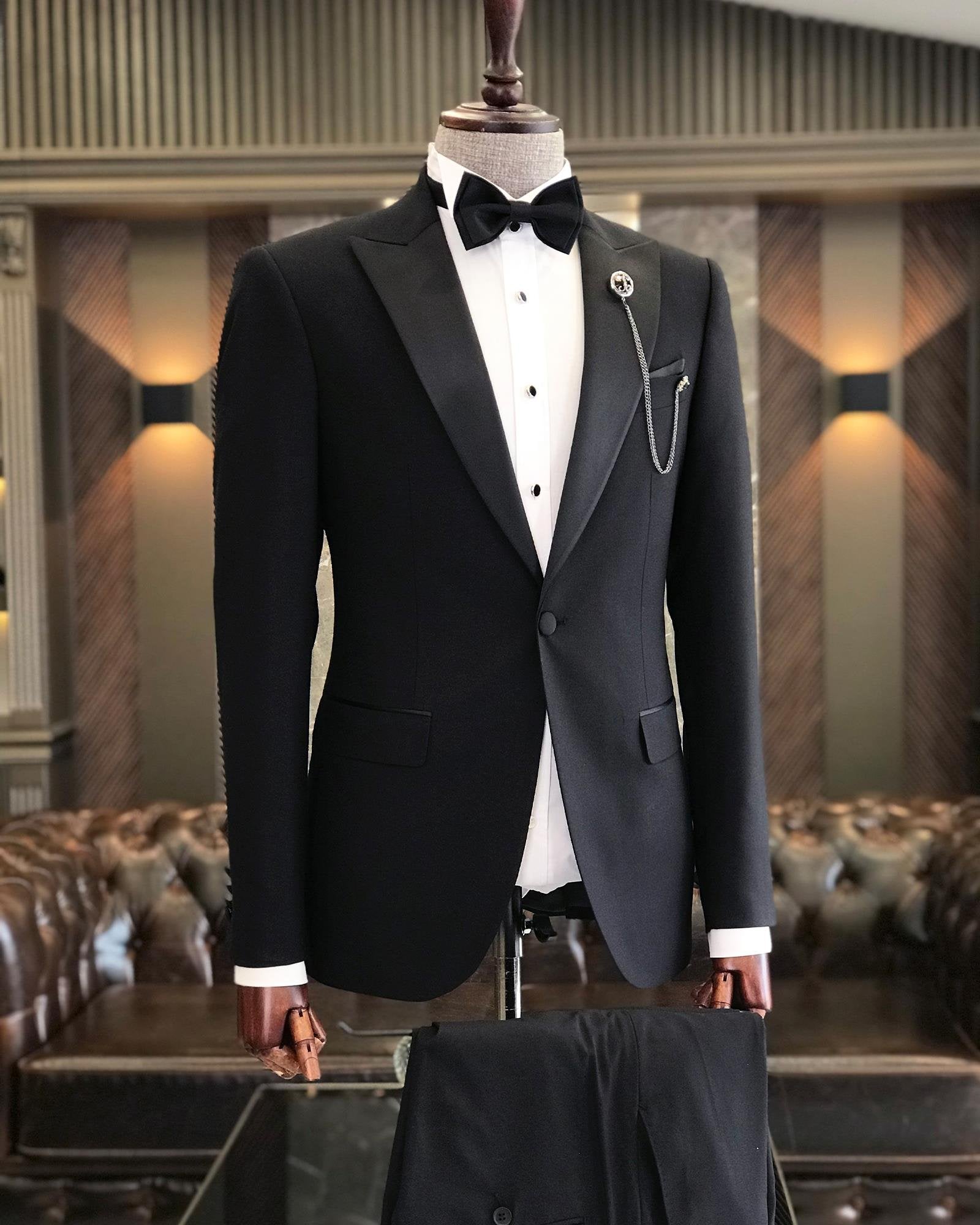 Black Slim-Fit Tuxedo 2-Piece