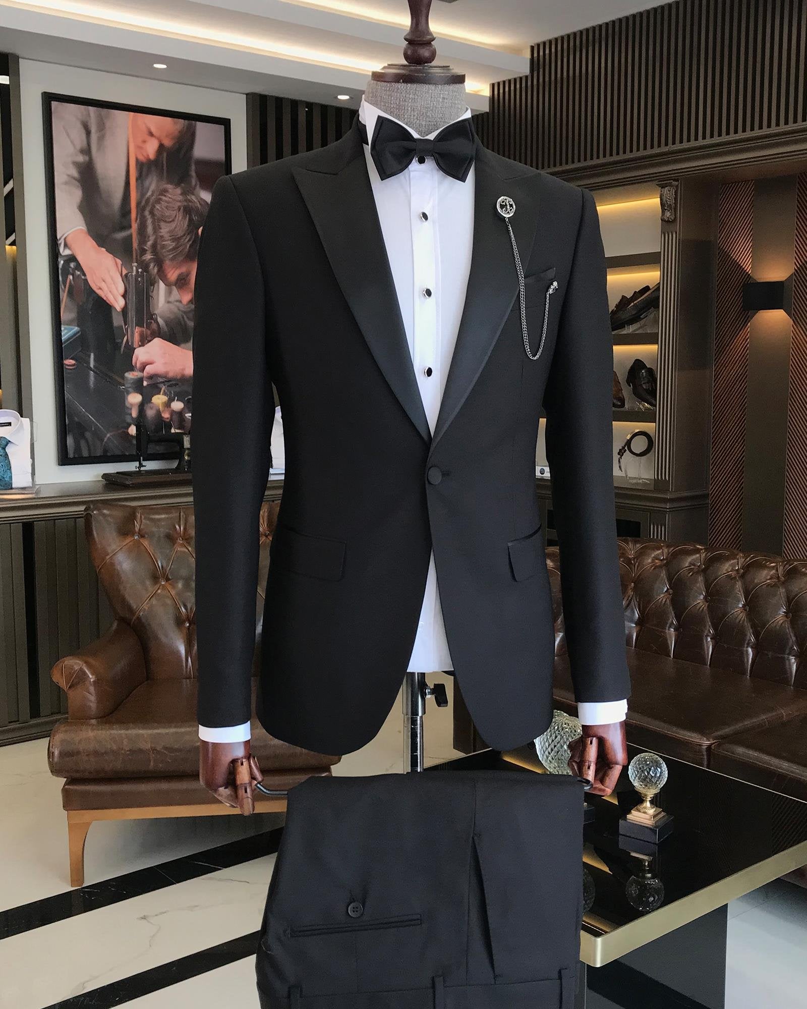 Black Slim-Fit Tuxedo 2-Piece