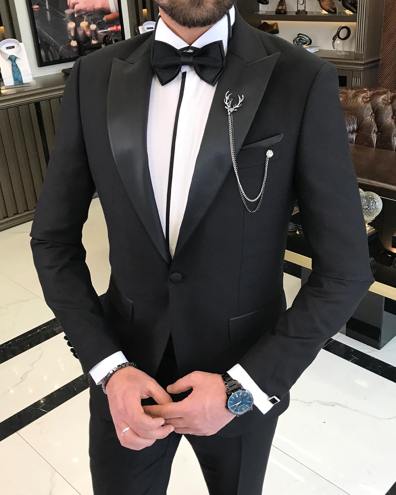 Black Slim-Fit Tuxedo 2-Piece