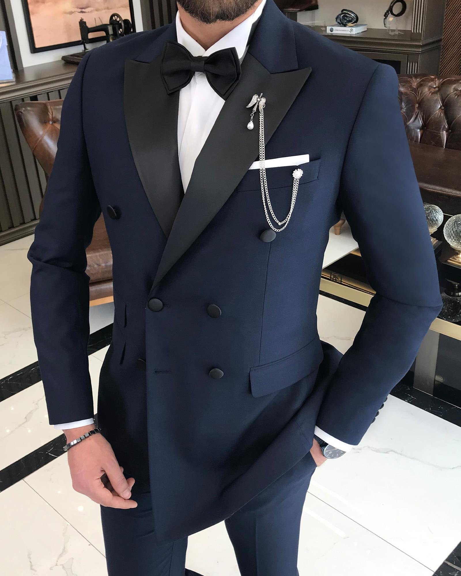 Navy Double Breasted Tuxedo 2-Piece