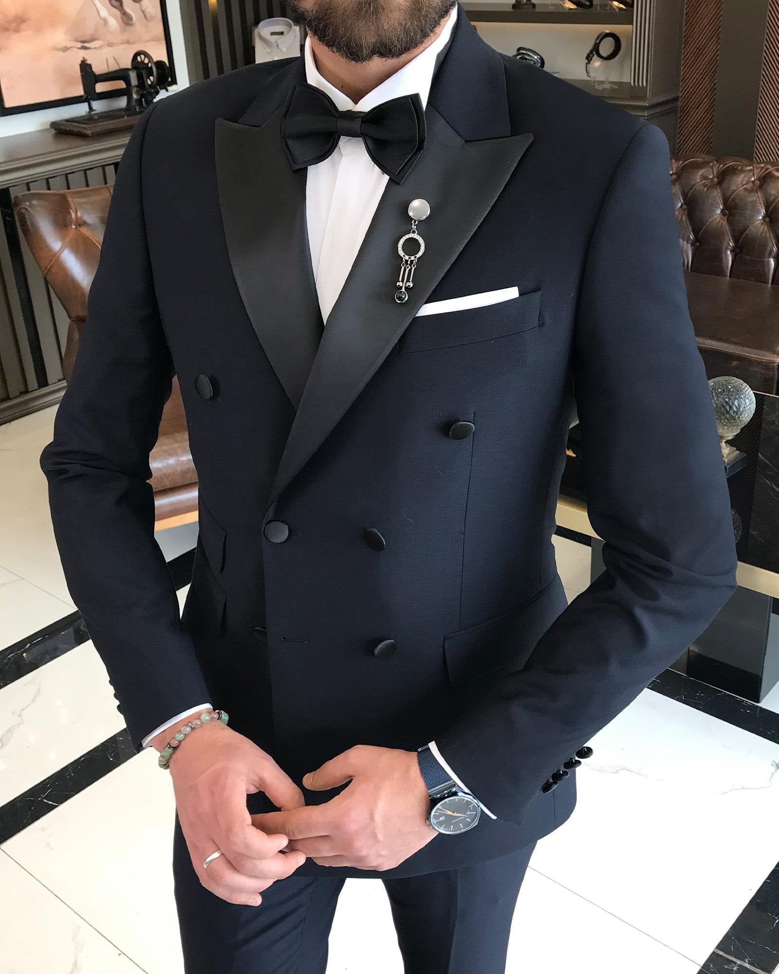 Navy Double Breasted Tuxedo 2-Piece
