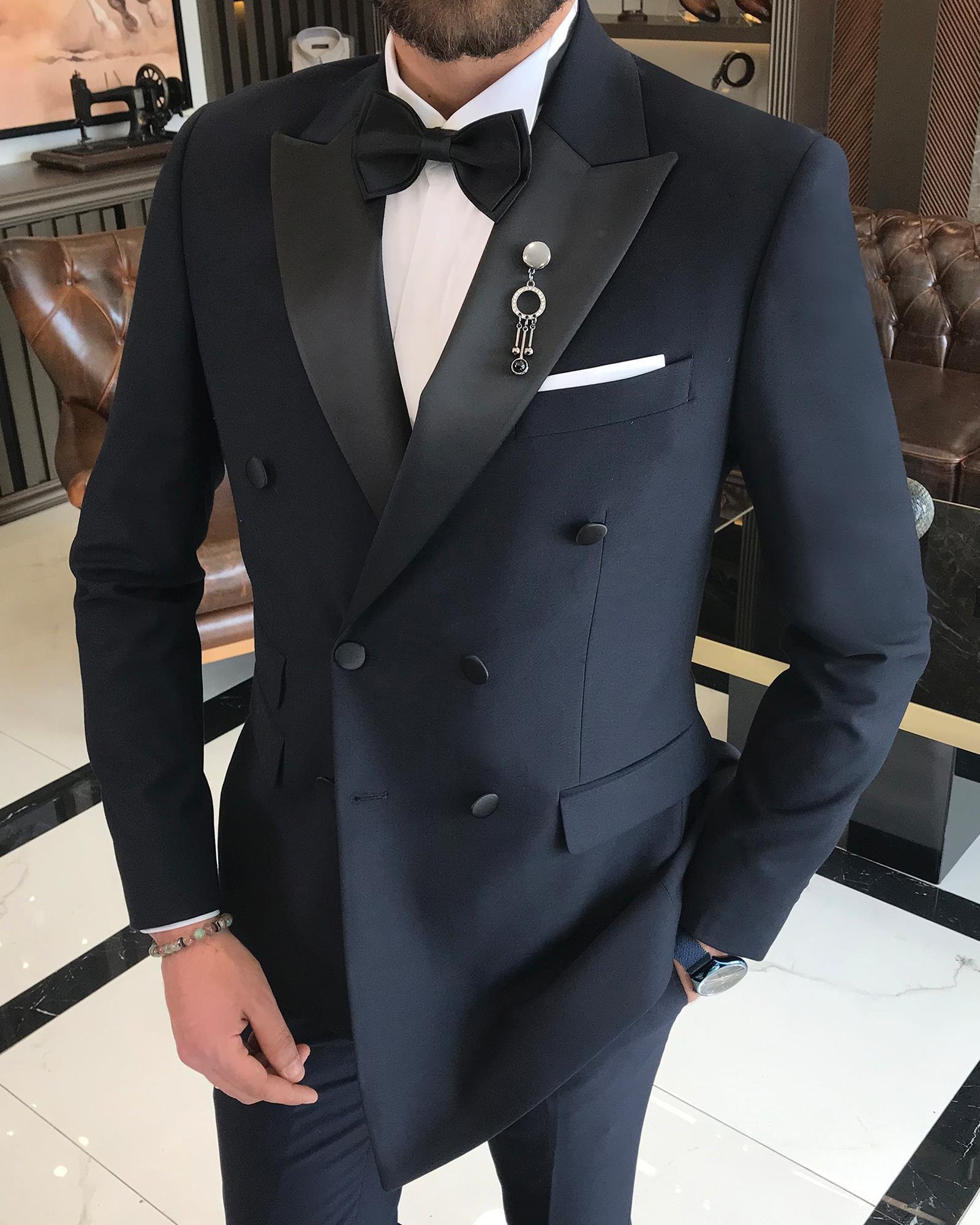 Navy Double Breasted Tuxedo 2-Piece