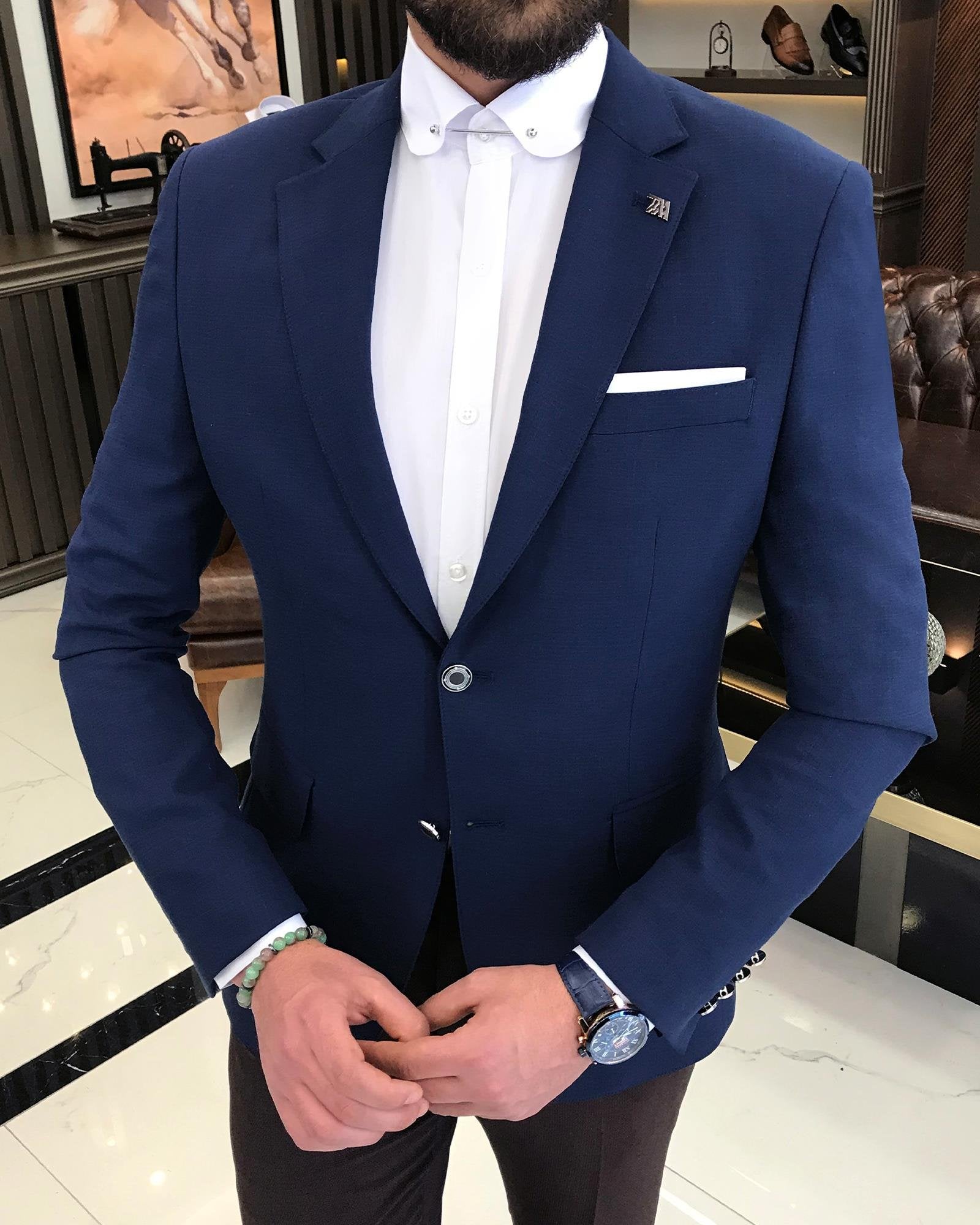 Navy Single Breasted Blazer