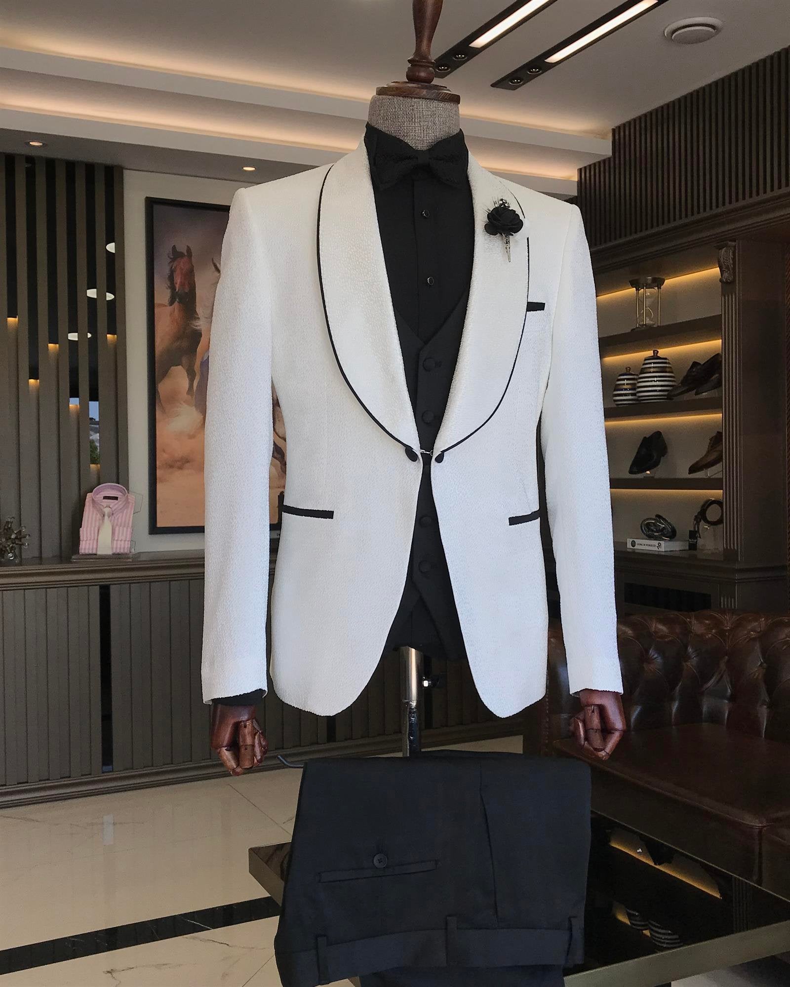 White Slim-Fit Tuxedo 3-Piece