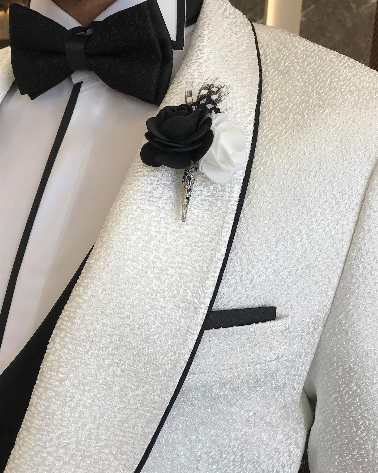 White Slim-Fit Tuxedo 3-Piece