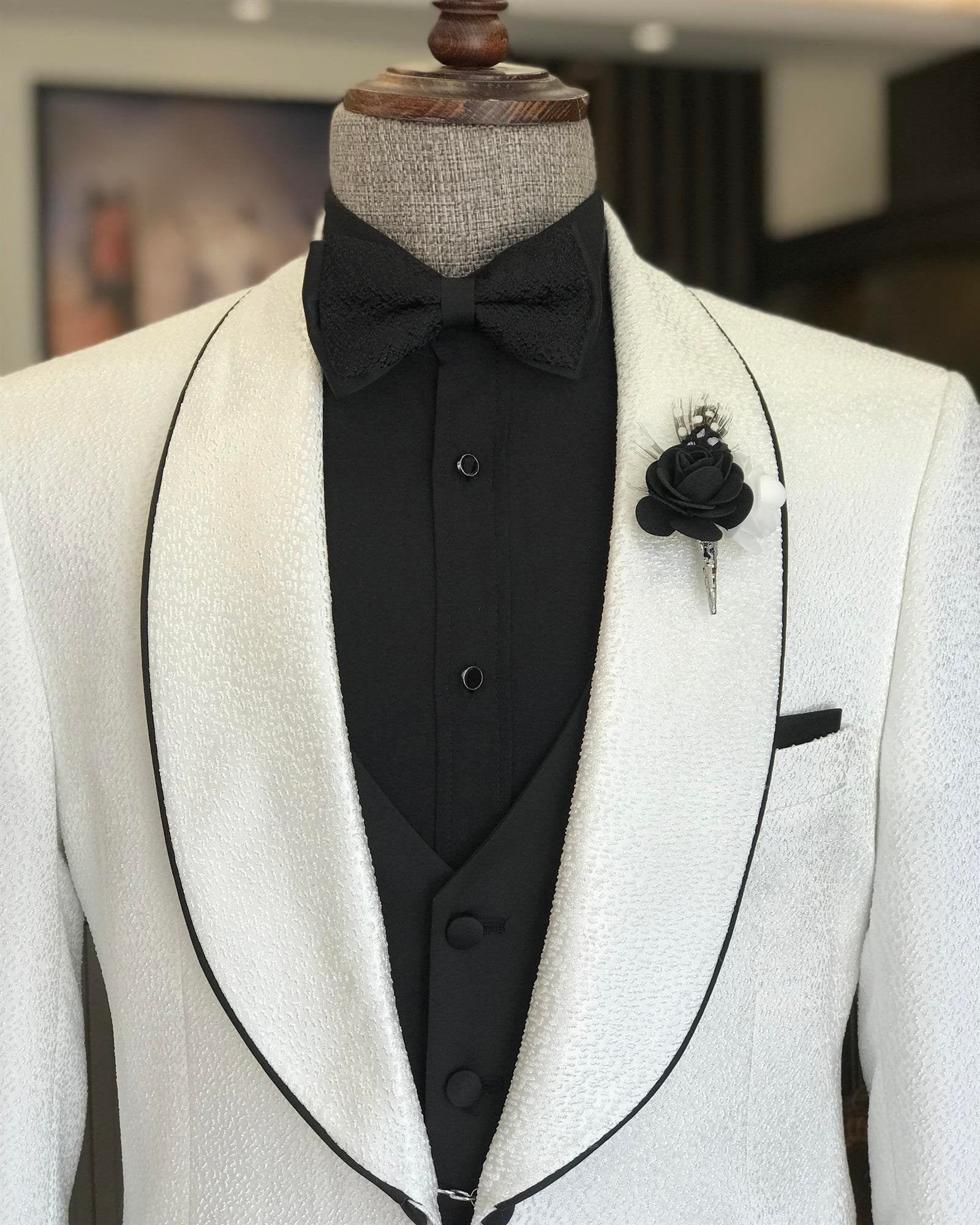 White Slim-Fit Tuxedo 3-Piece