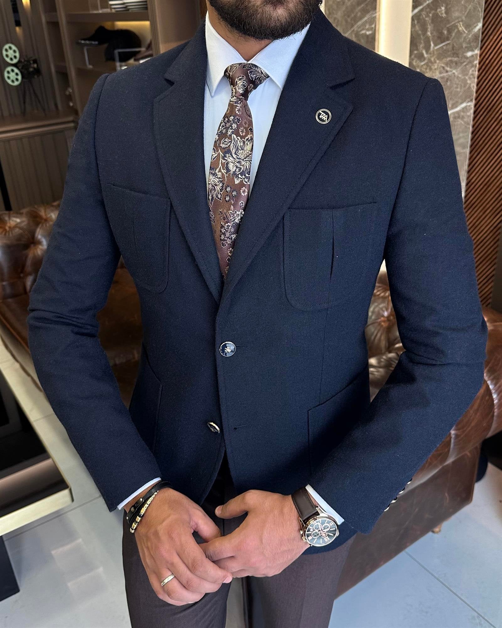Navy Single Breasted Blazer