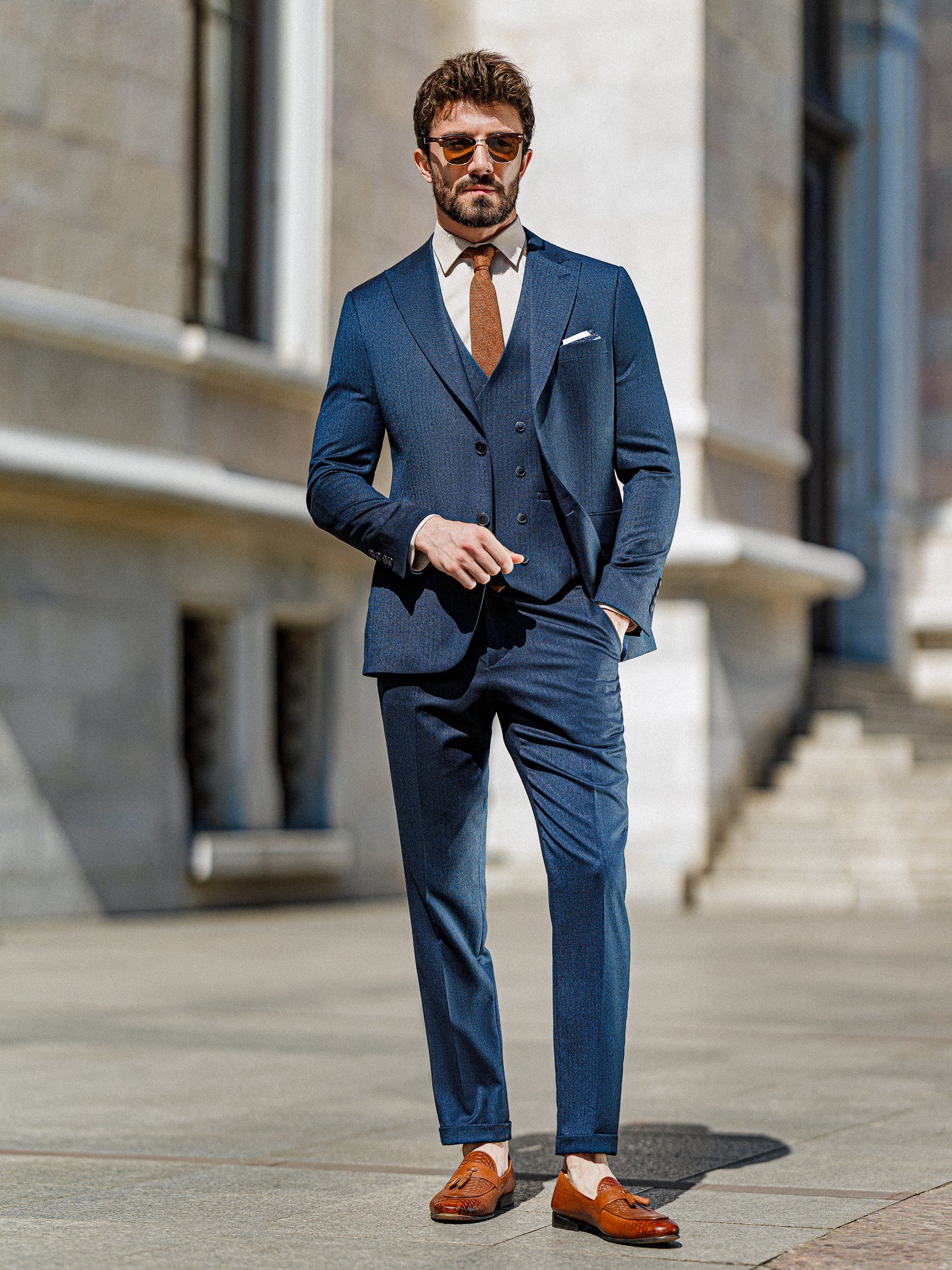 Navy Slim-Fit Suit 3-Piece