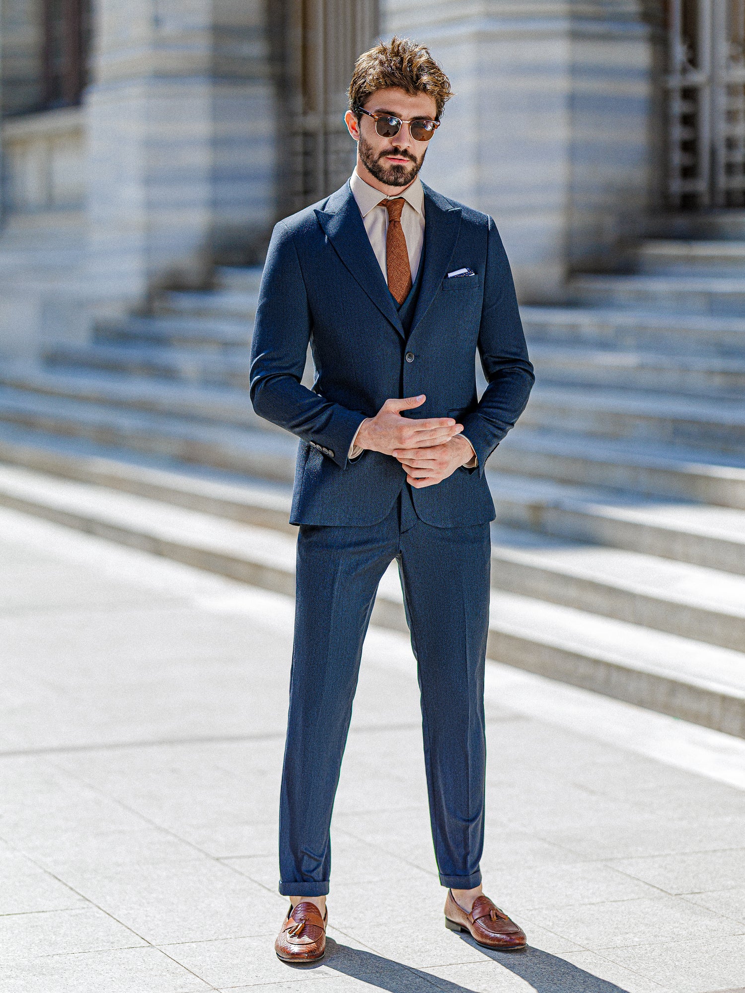 Navy Slim-Fit Suit 3-Piece