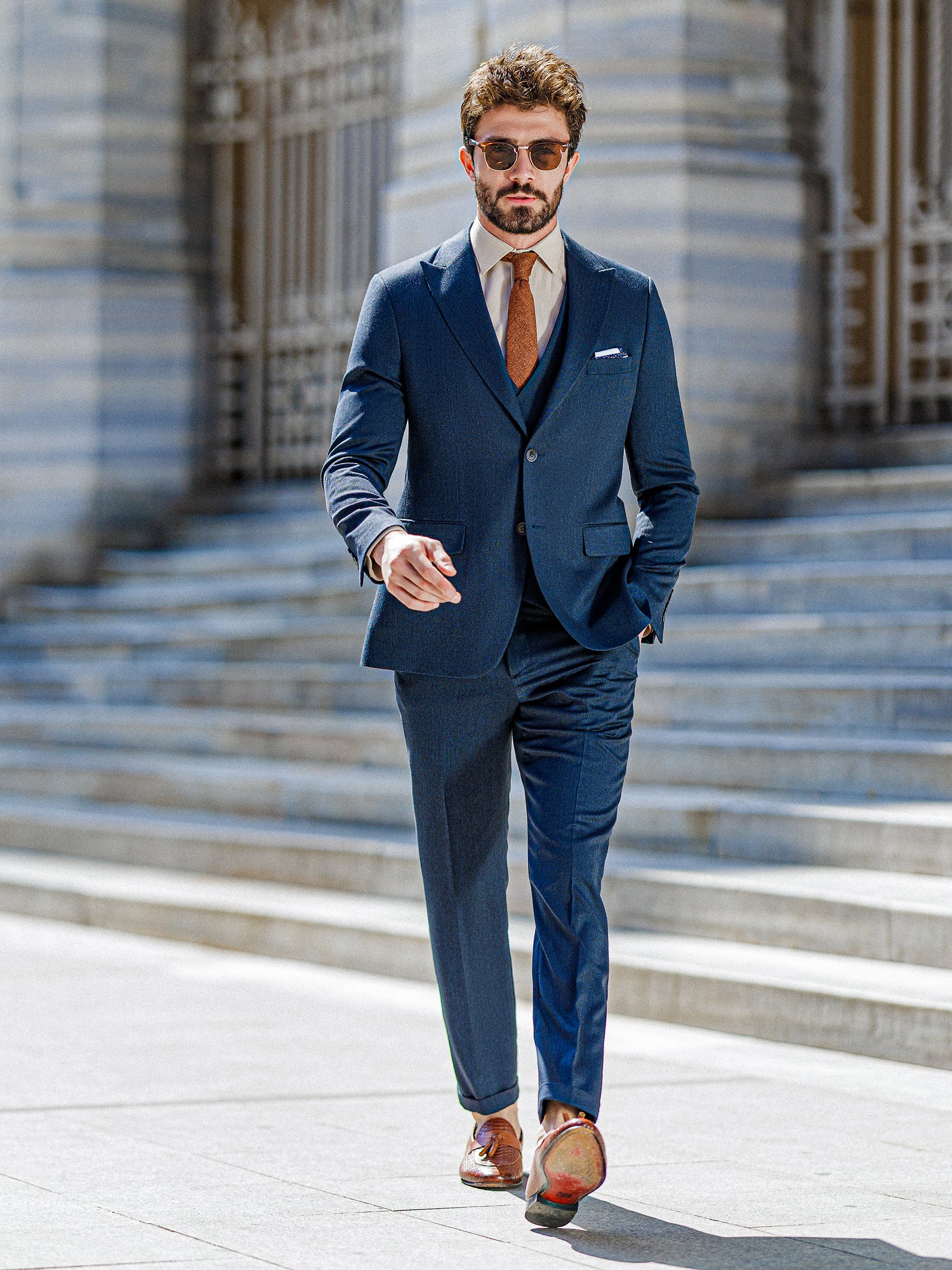 Navy Slim-Fit Suit 3-Piece