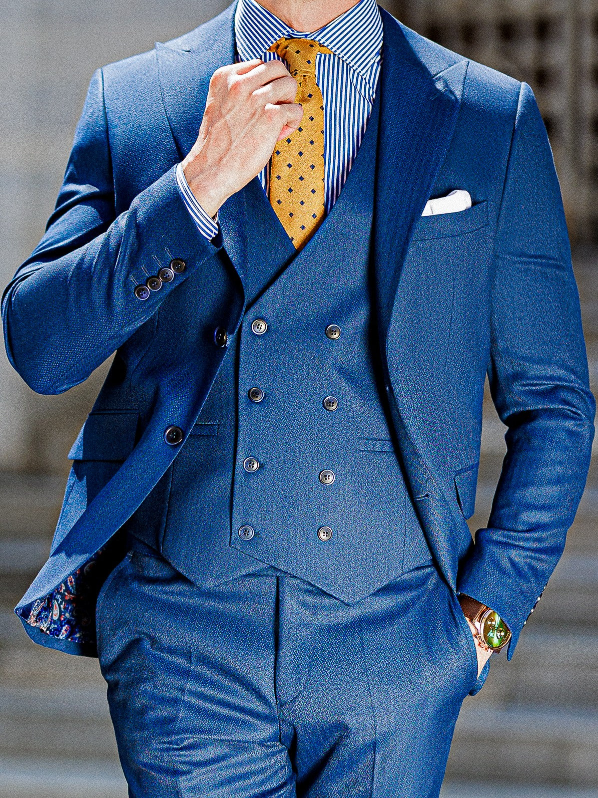 Blue Slim-Fit Suit 3-Piece