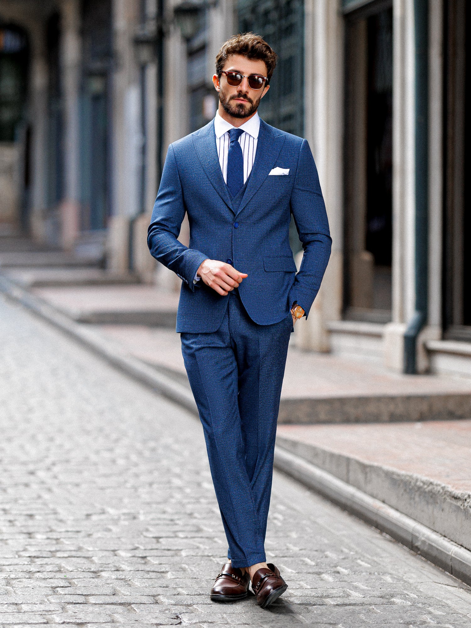 Navy Slim-Fit Suit 3-Piece