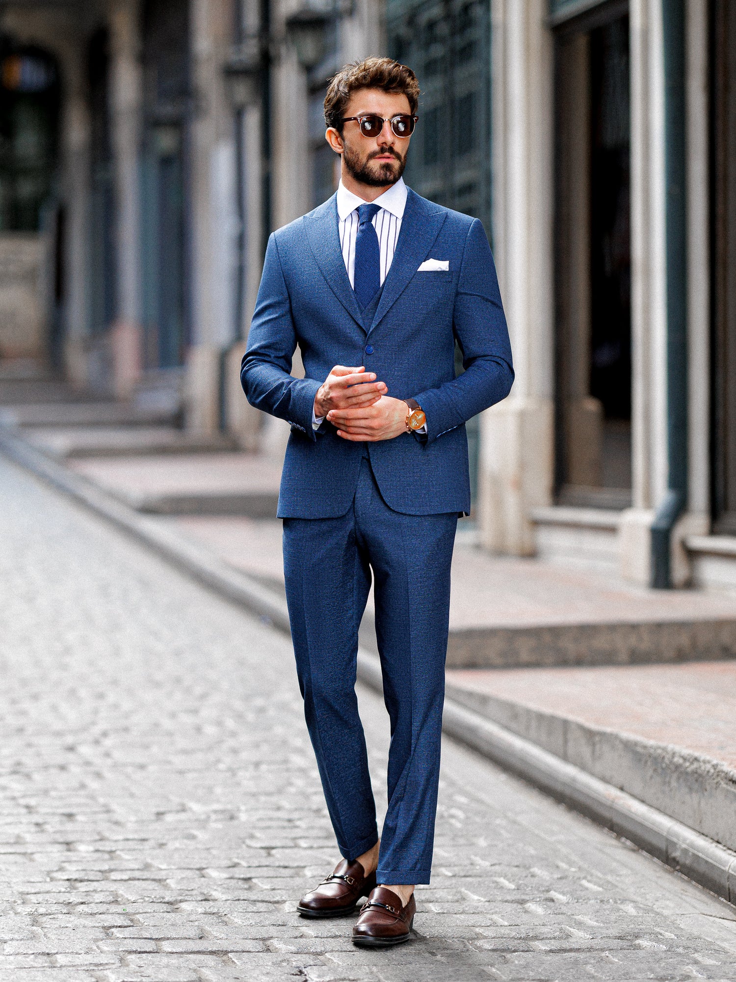Navy Slim-Fit Suit 3-Piece