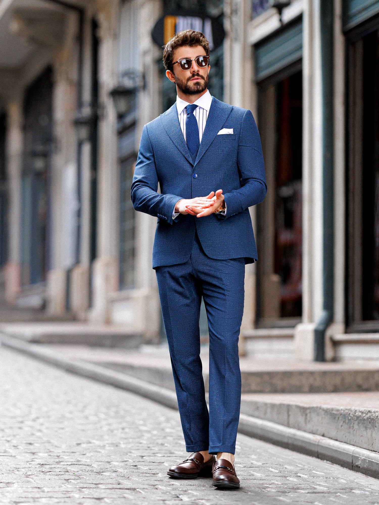 Navy Slim-Fit Suit 3-Piece