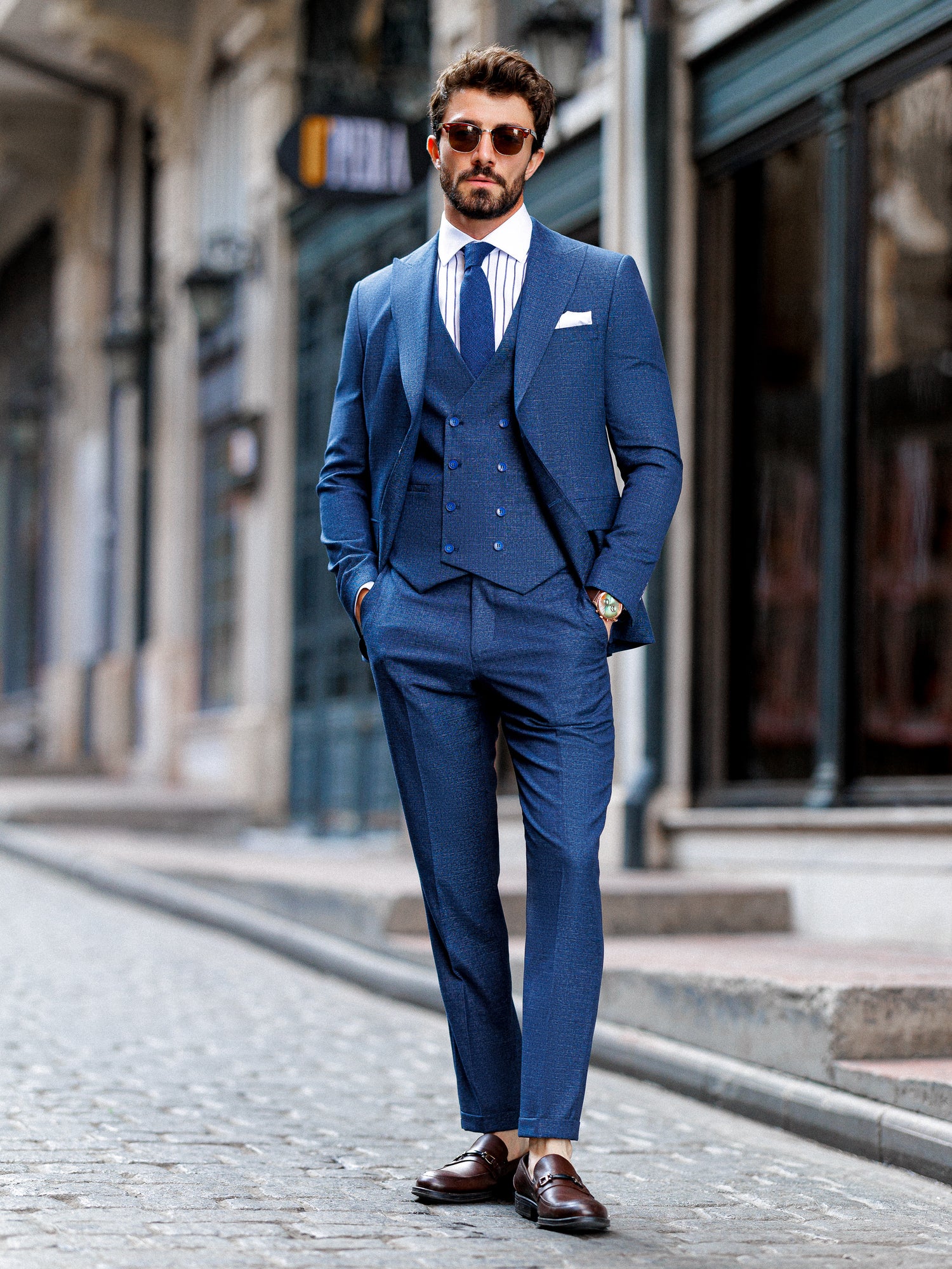 Navy Slim-Fit Suit 3-Piece