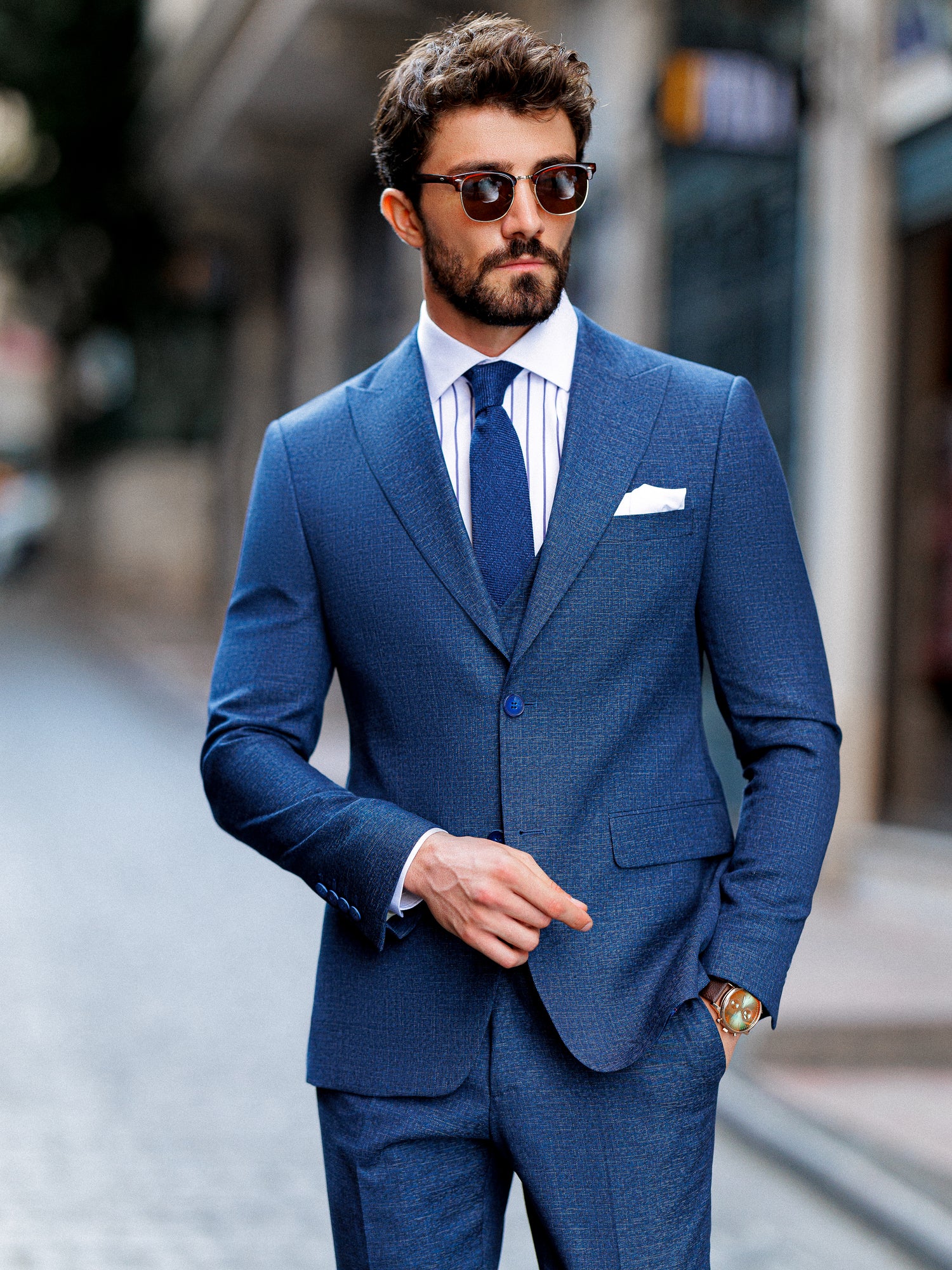 Navy Slim-Fit Suit 3-Piece