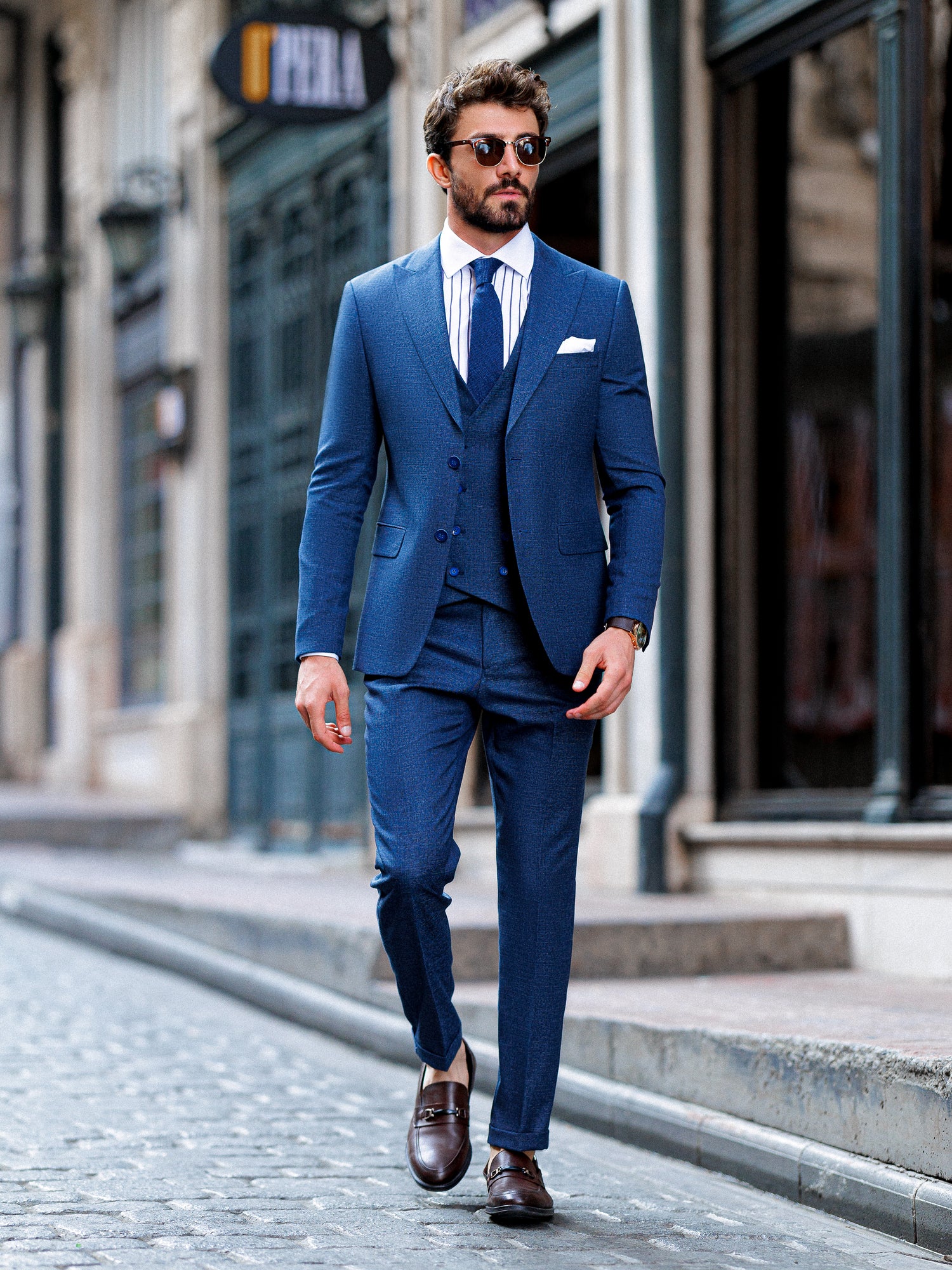 Navy Slim-Fit Suit 3-Piece