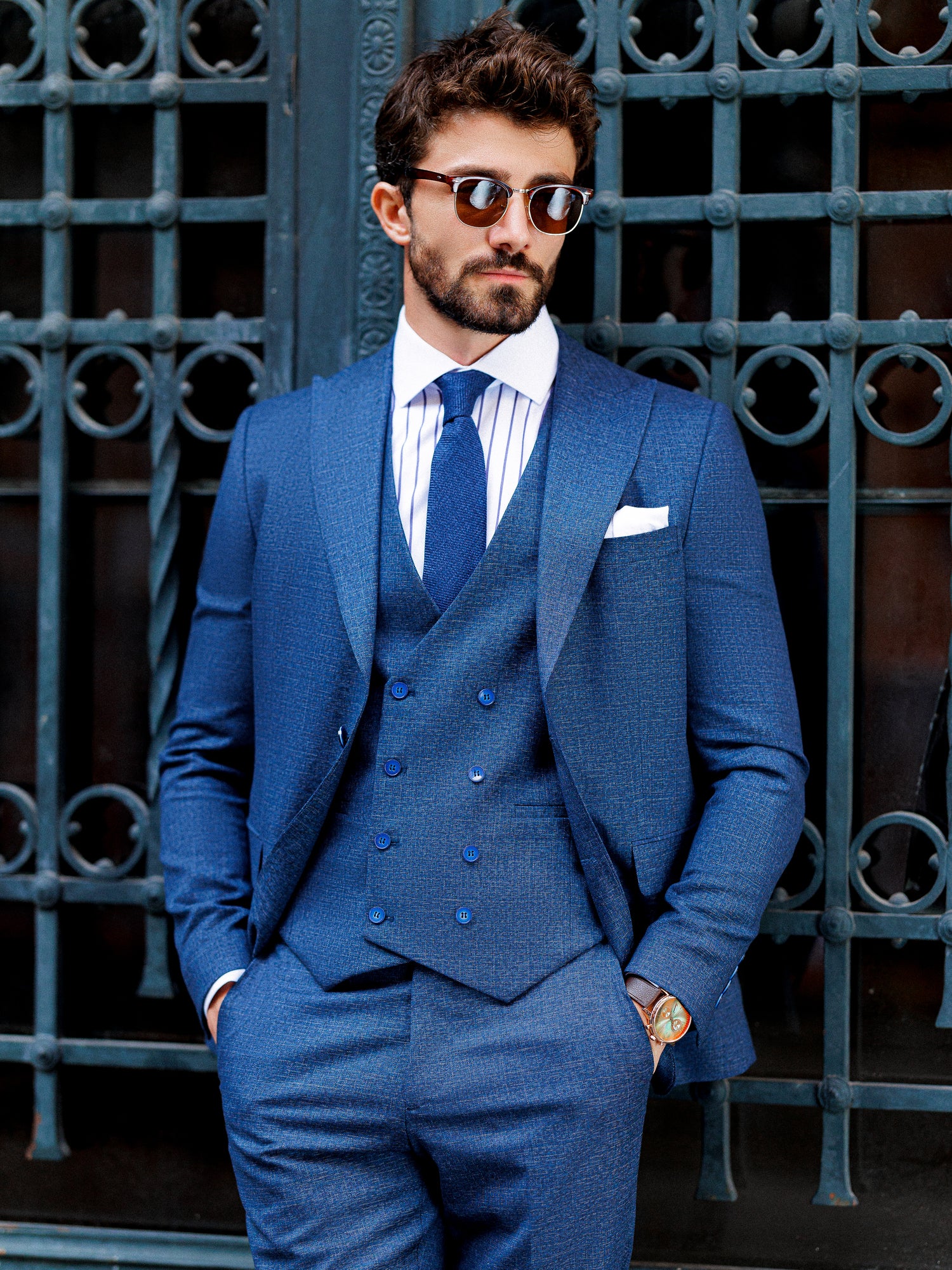 Navy Slim-Fit Suit 3-Piece
