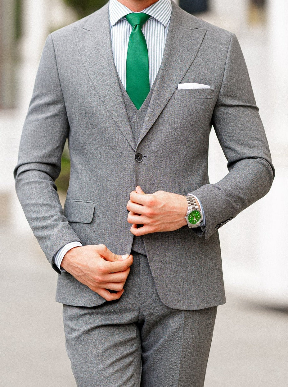 Grey Slim-Fit Suit 3-Piece