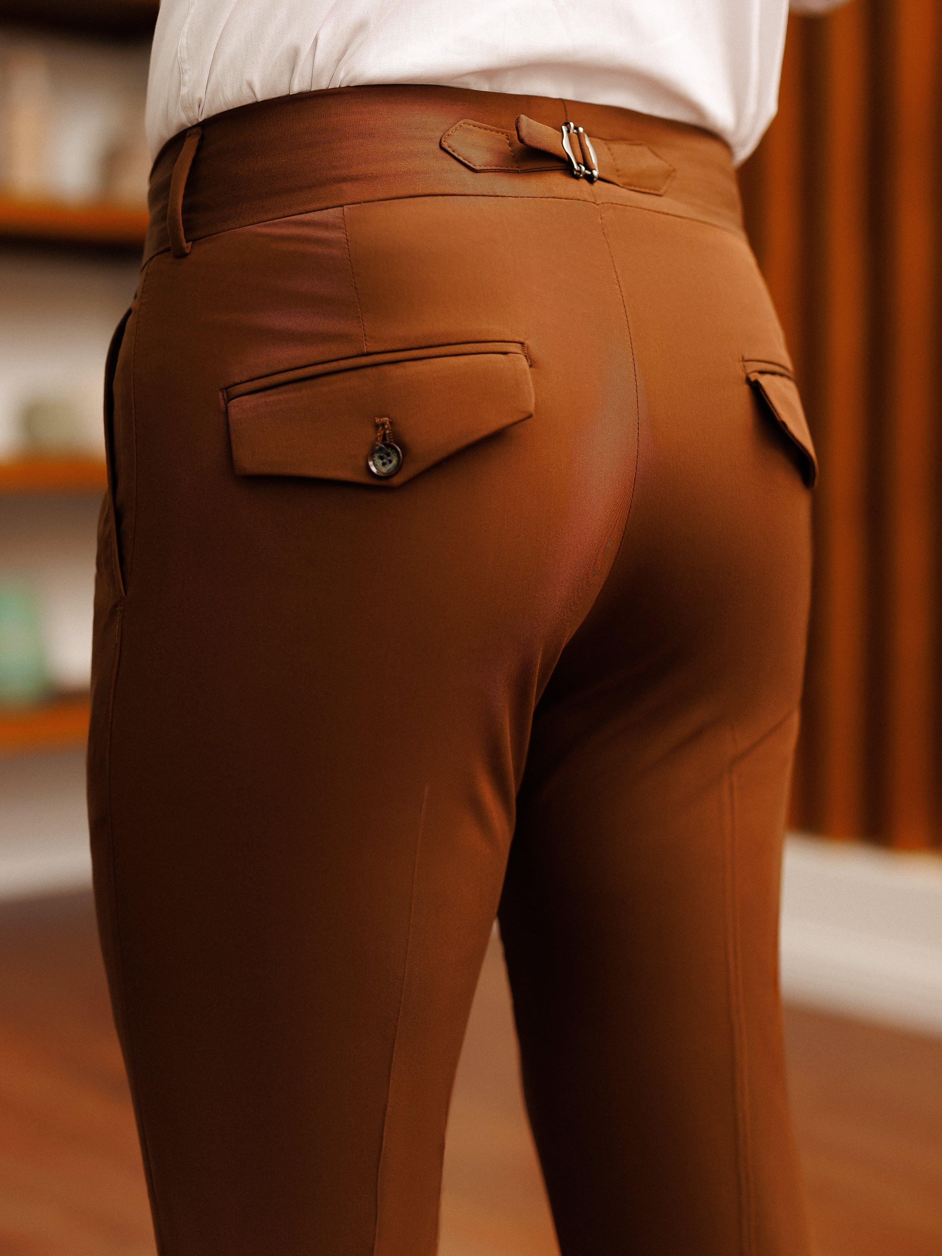 Brown Slim-Fit Pants