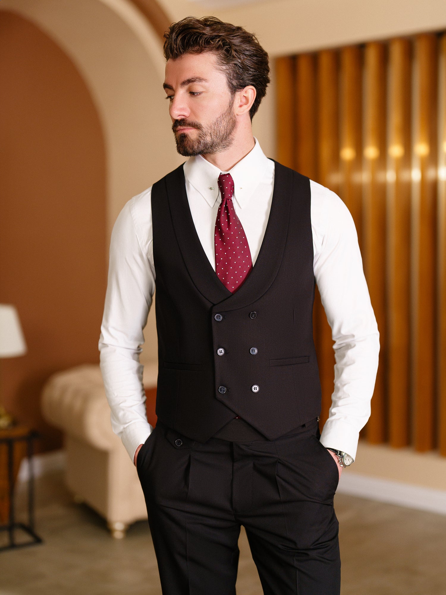 Black Modern-Fit Suit 3-Piece