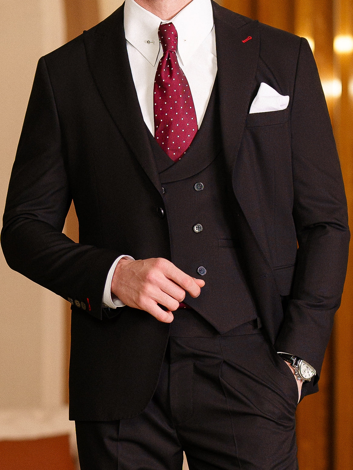 Black Modern-Fit Suit 3-Piece