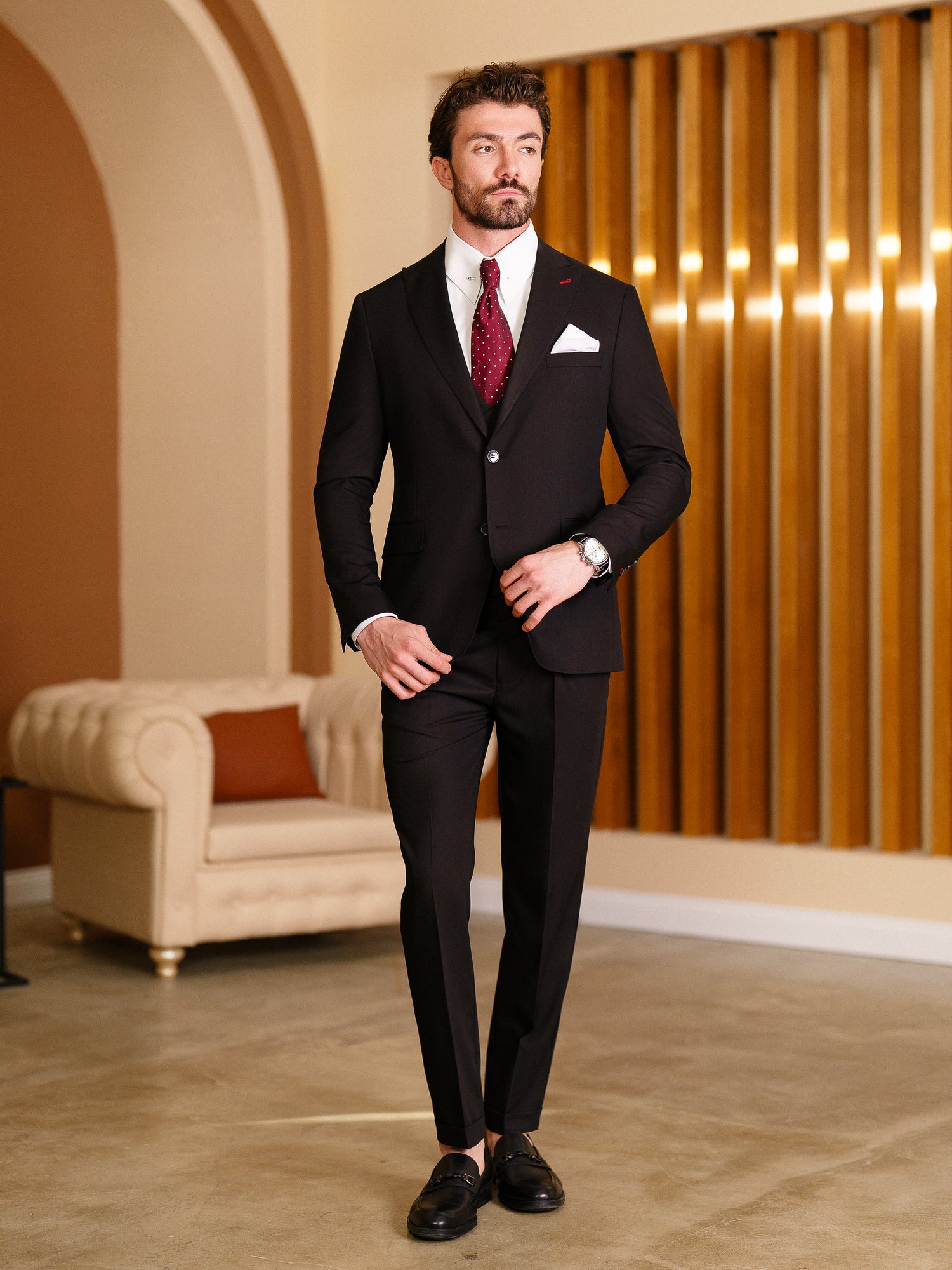 Black Modern-Fit Suit 3-Piece