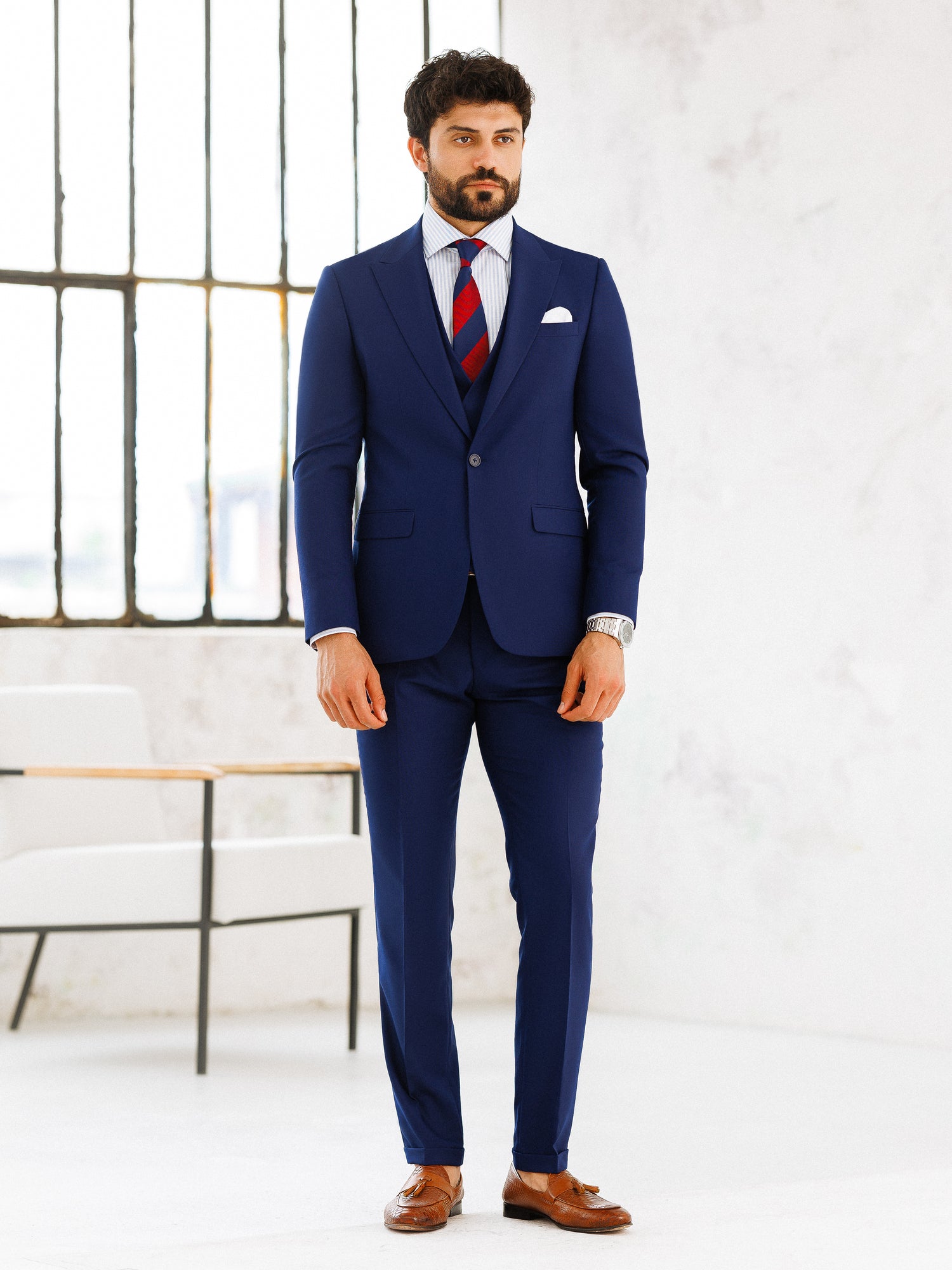 Navy Slim-Fit Suit 3-Piece