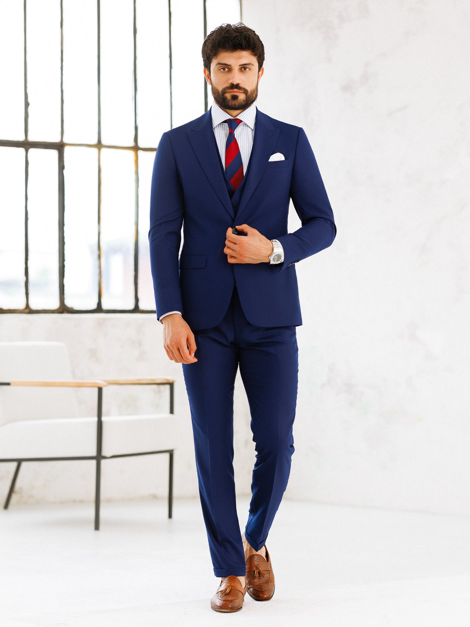 Navy Slim-Fit Suit 3-Piece