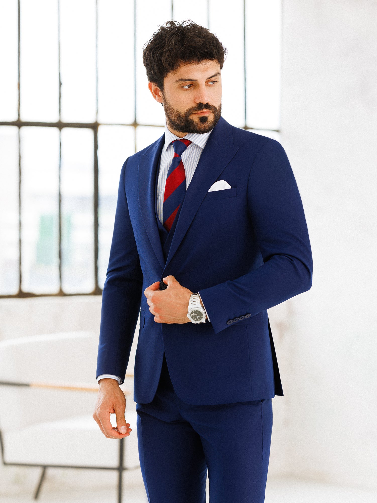 Navy Slim-Fit Suit 3-Piece