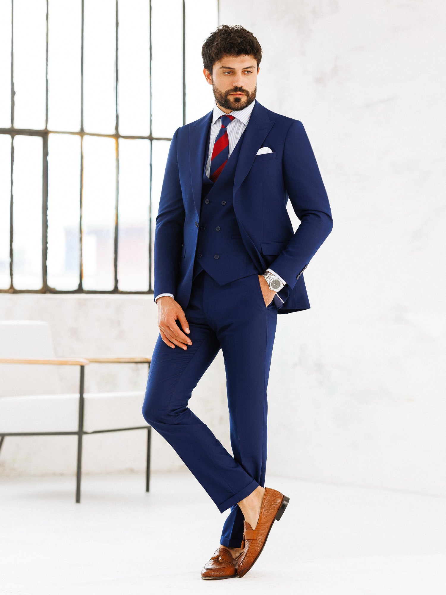 Navy Slim-Fit Suit 3-Piece