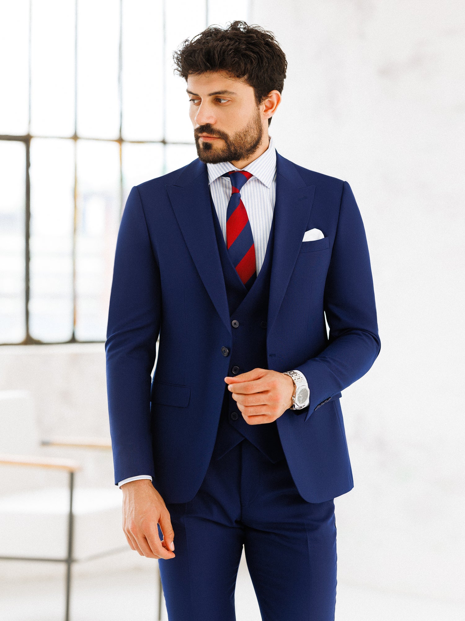 Navy Slim-Fit Suit 3-Piece