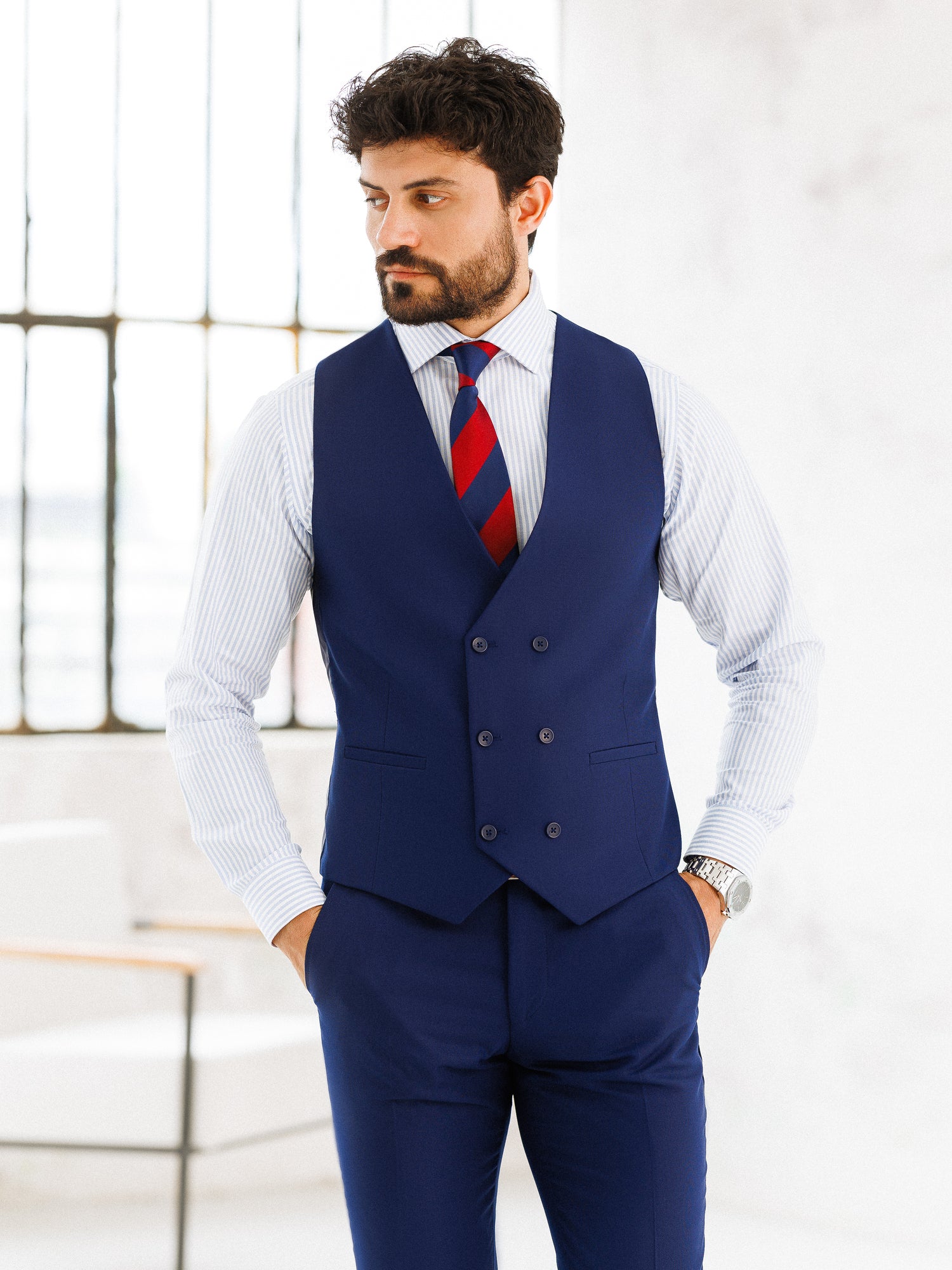 Navy Slim-Fit Suit 3-Piece