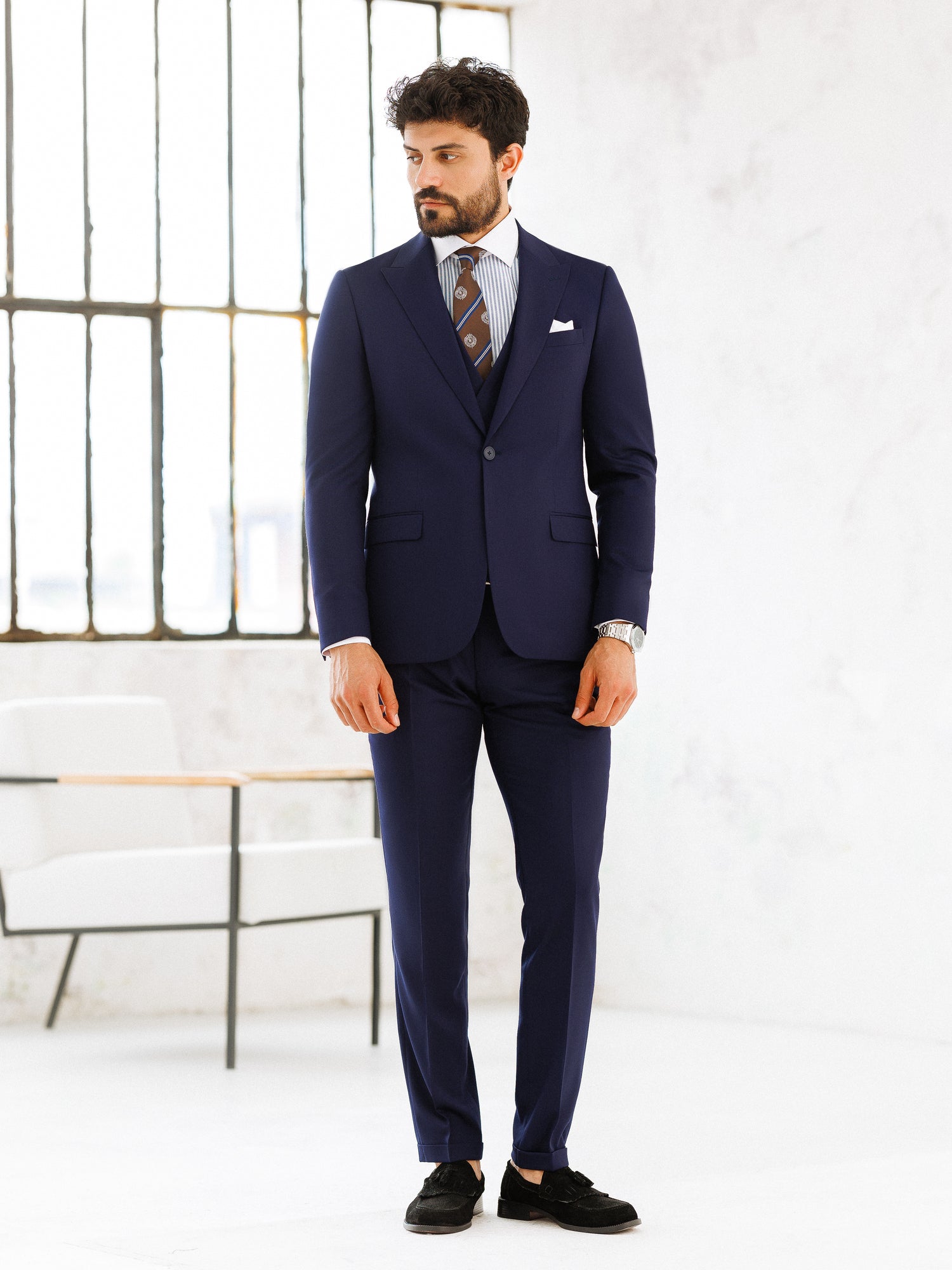 Deep Navy Slim-Fit Suit 3-Piece