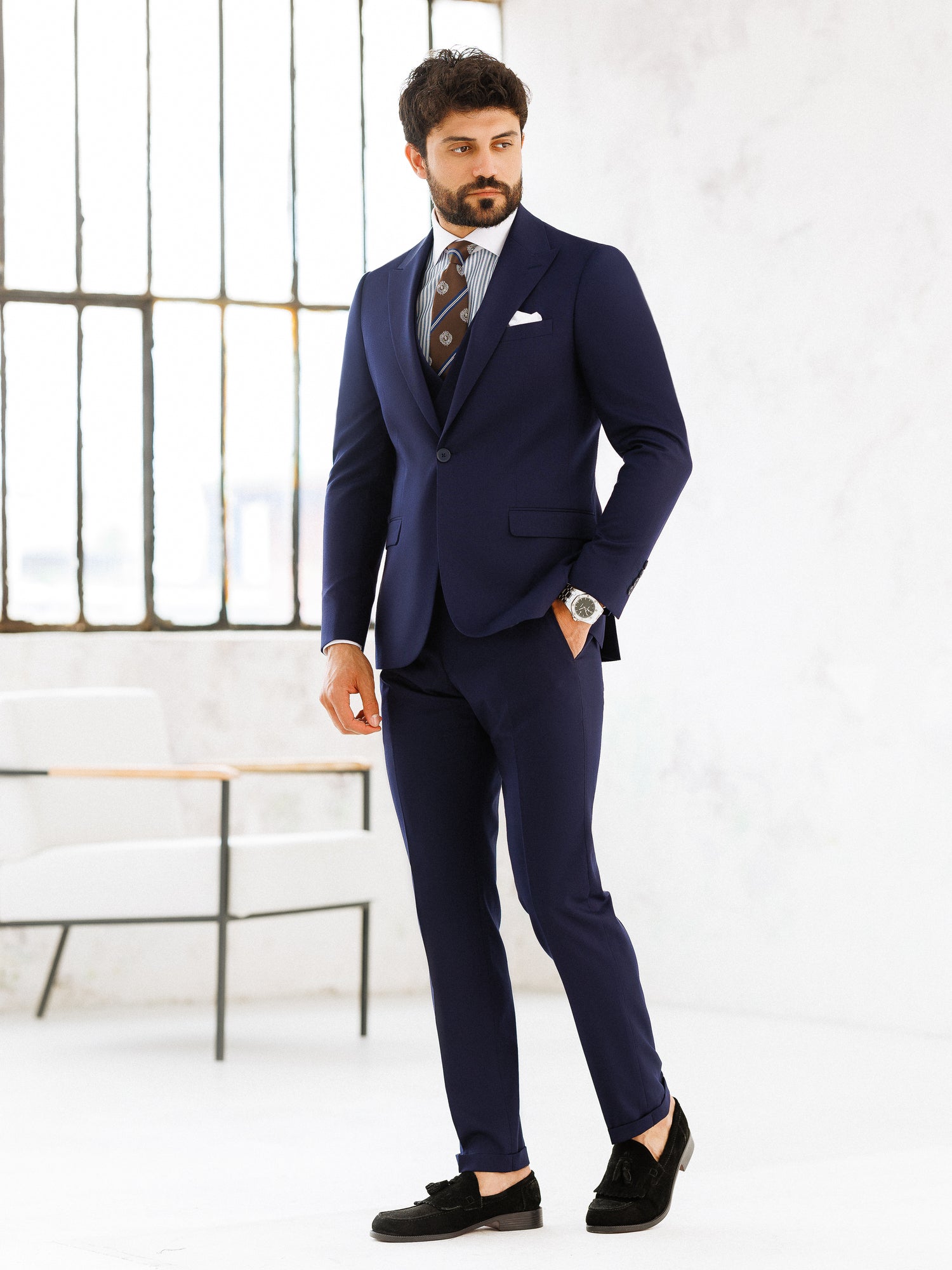 Deep Navy Slim-Fit Suit 3-Piece
