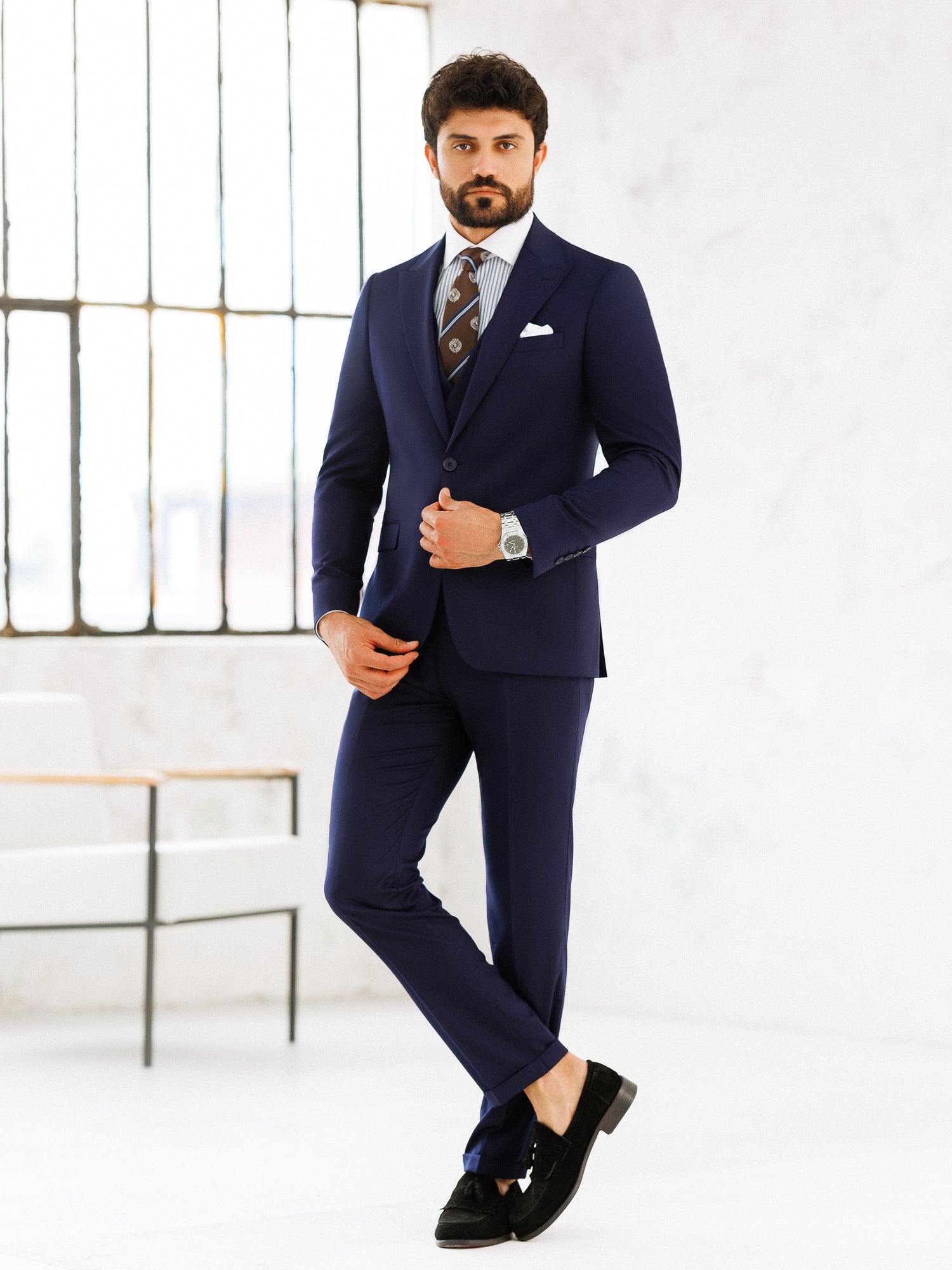Deep Navy Slim-Fit Suit 3-Piece