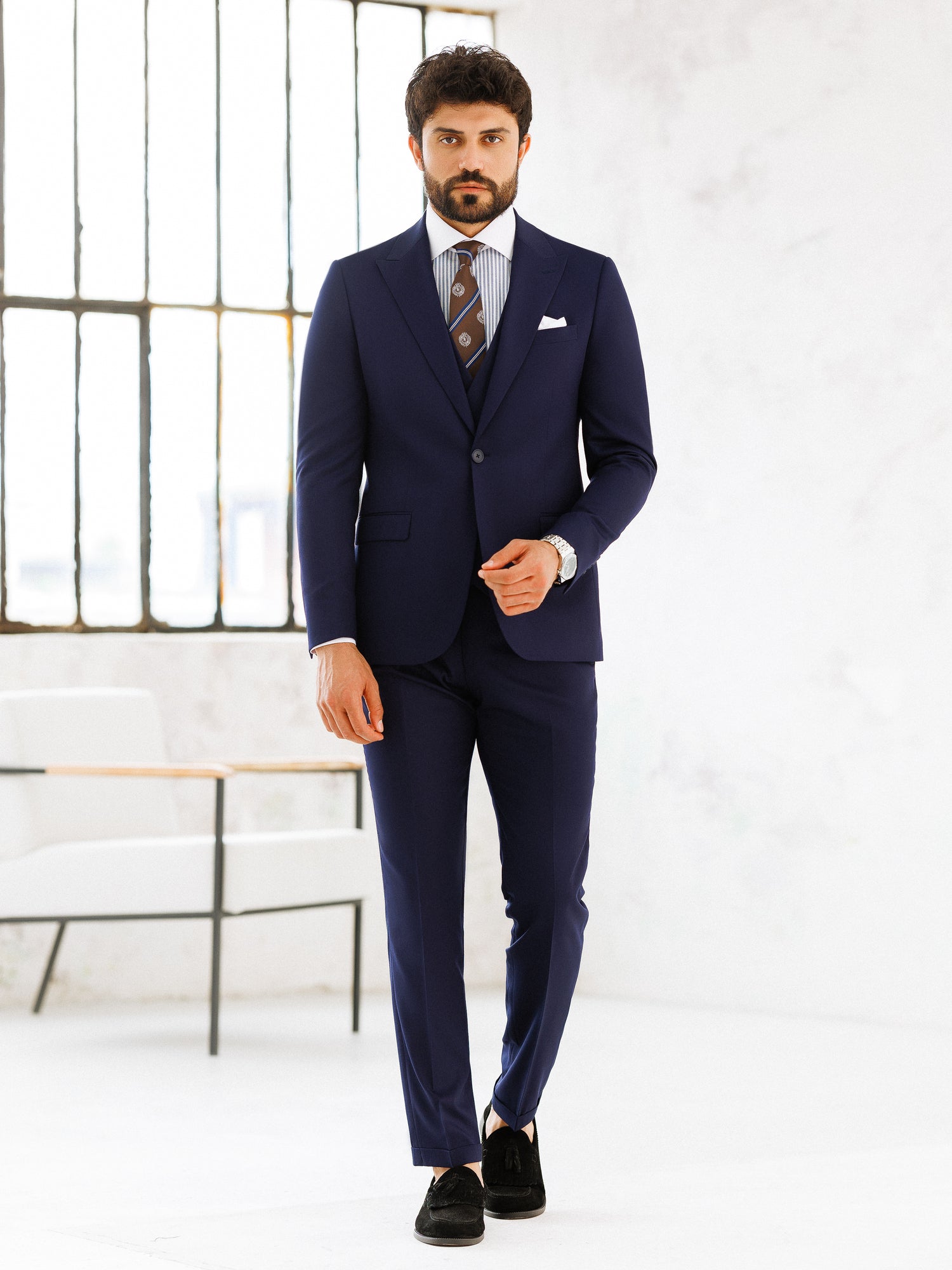 Deep Navy Slim-Fit Suit 3-Piece