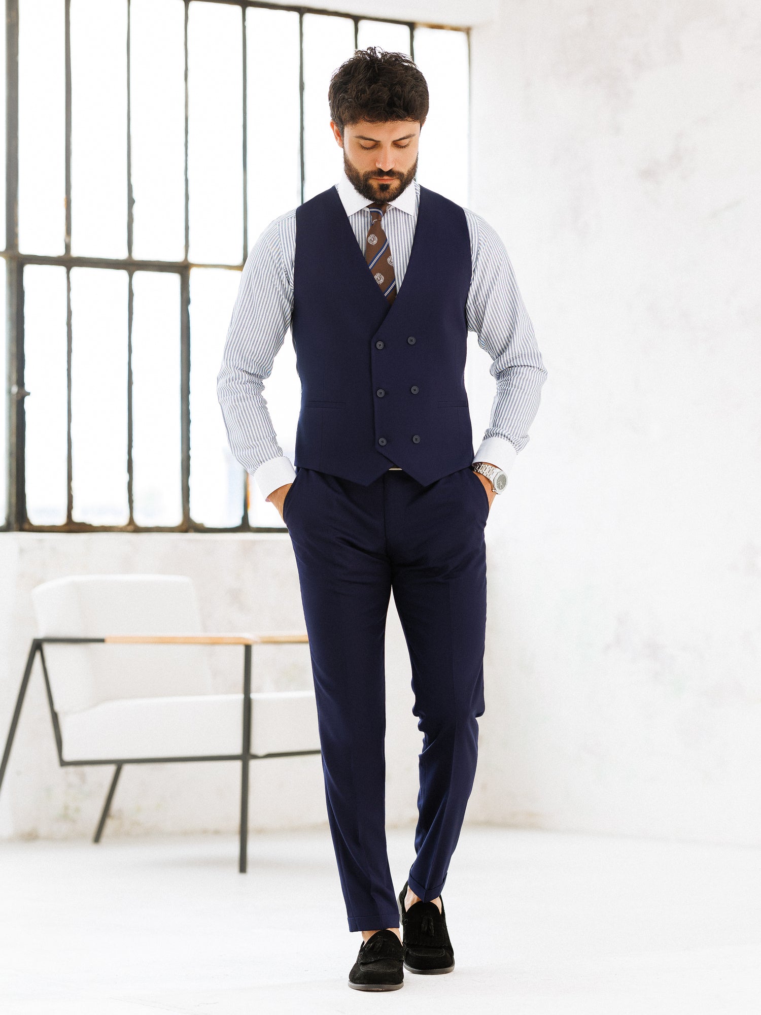 Deep Navy Slim-Fit Suit 3-Piece