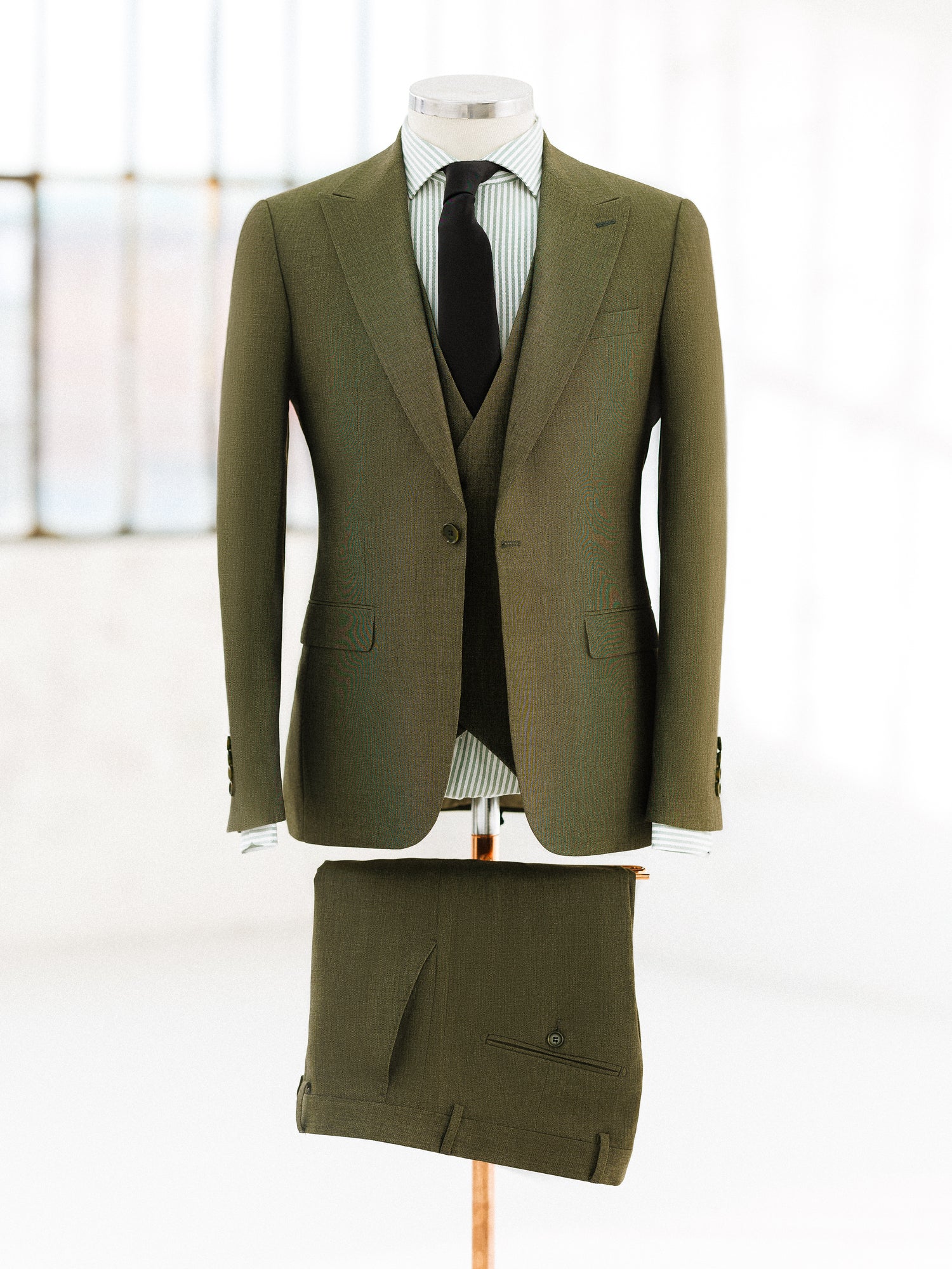 Khaki Slim-Fit Suit 3-Piece