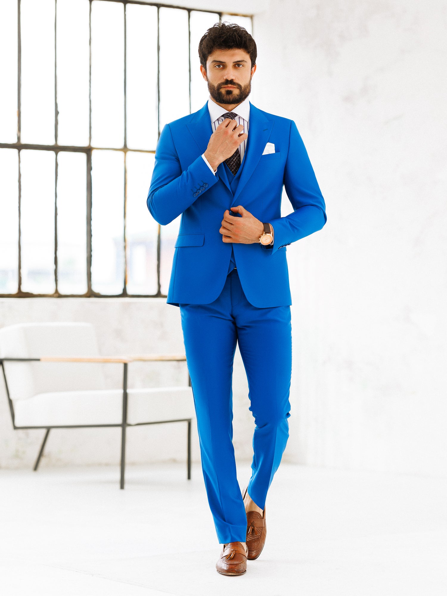 Blue Slim-Fit Suit 3-Piece