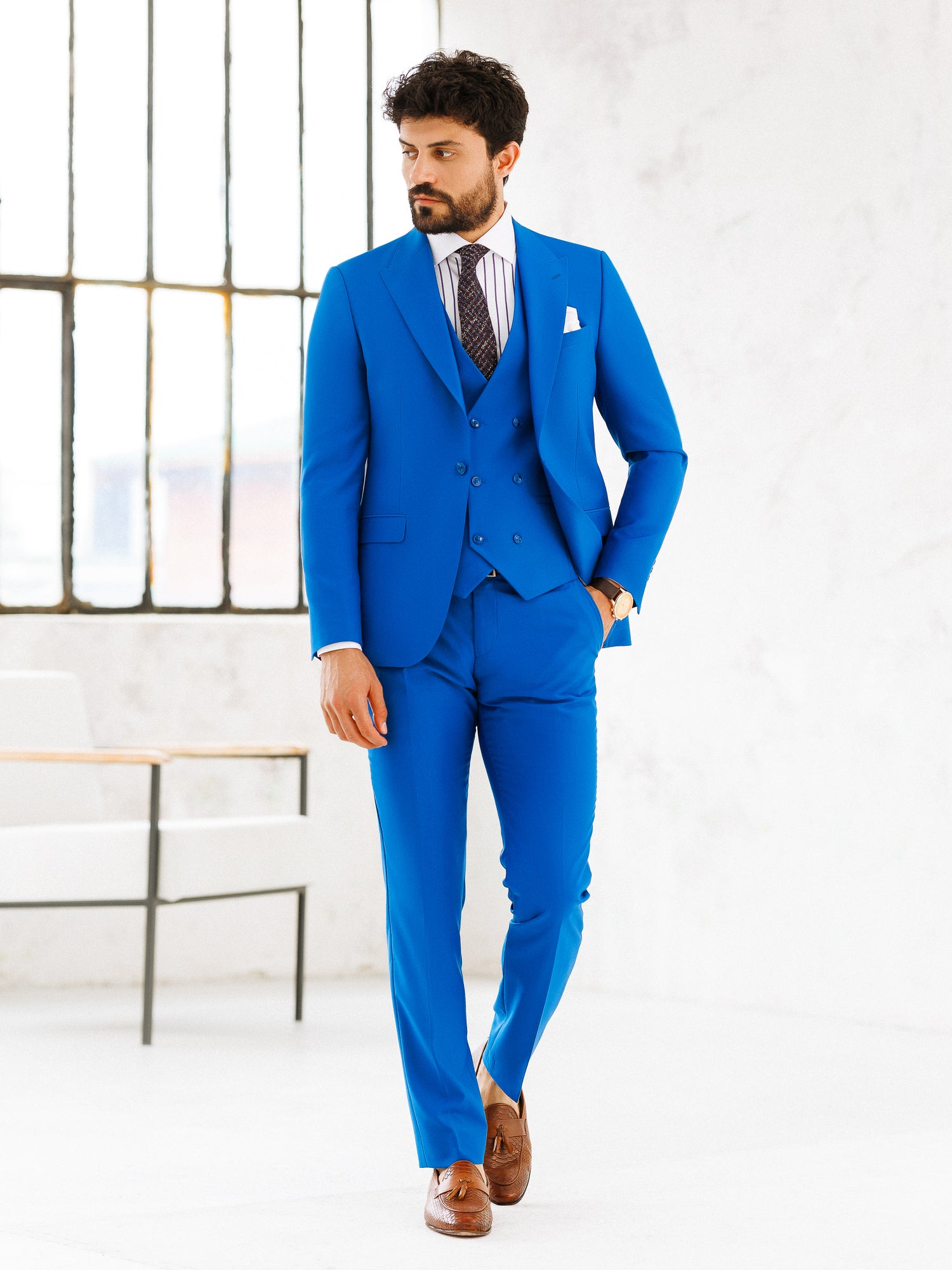 Blue Slim-Fit Suit 3-Piece