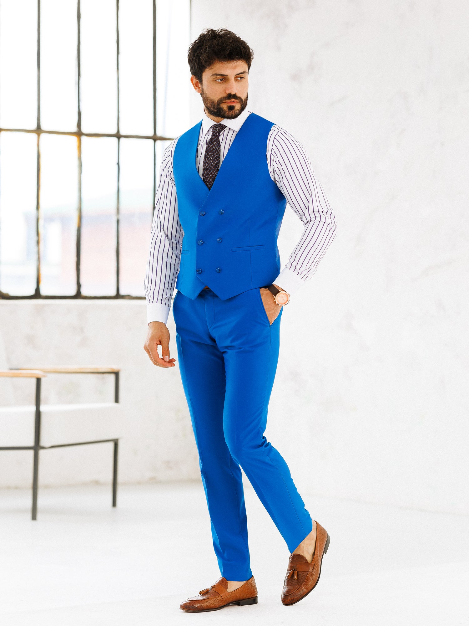 Blue Slim-Fit Suit 3-Piece
