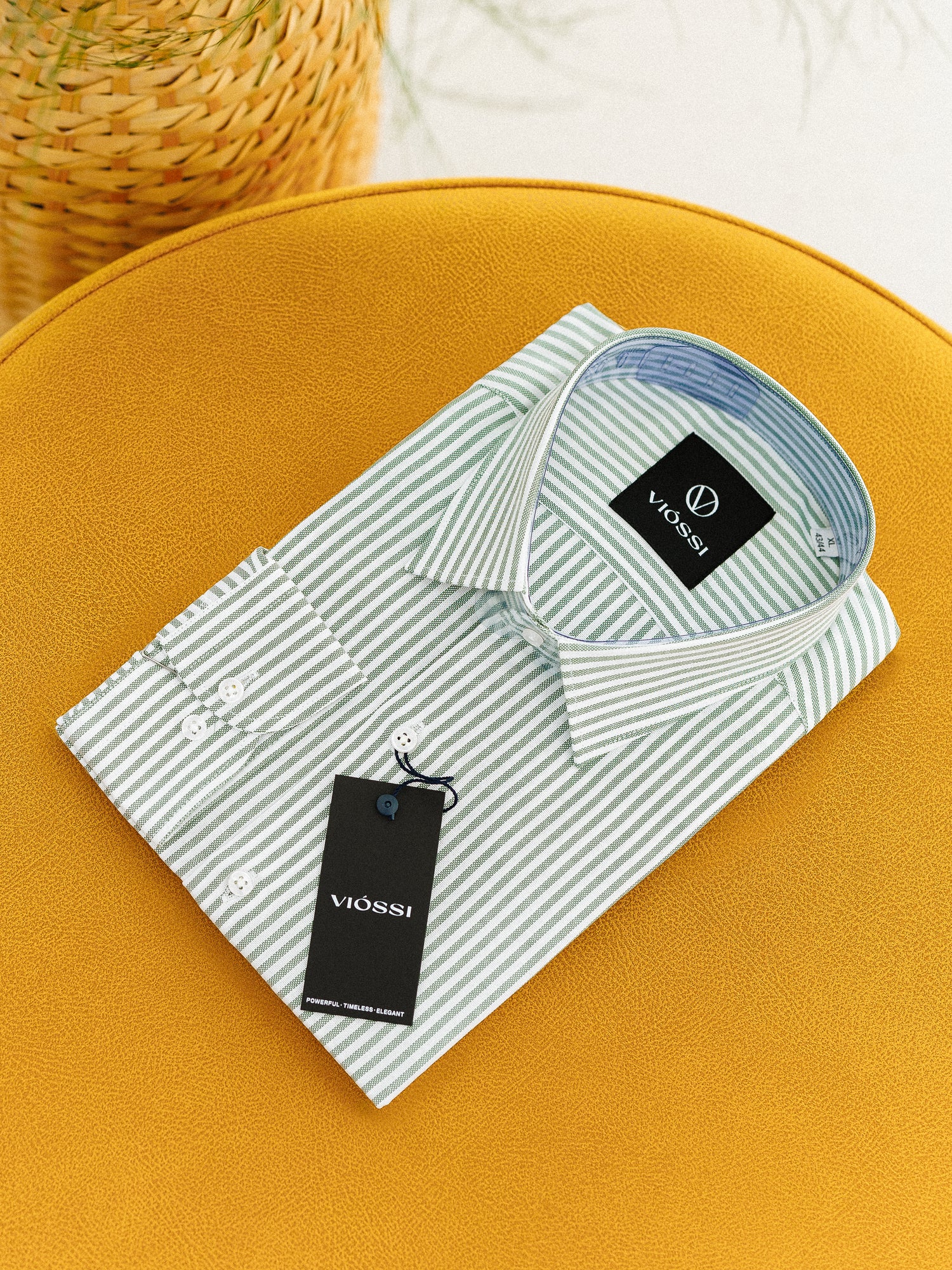 Green Striped Slim-Fit Shirt