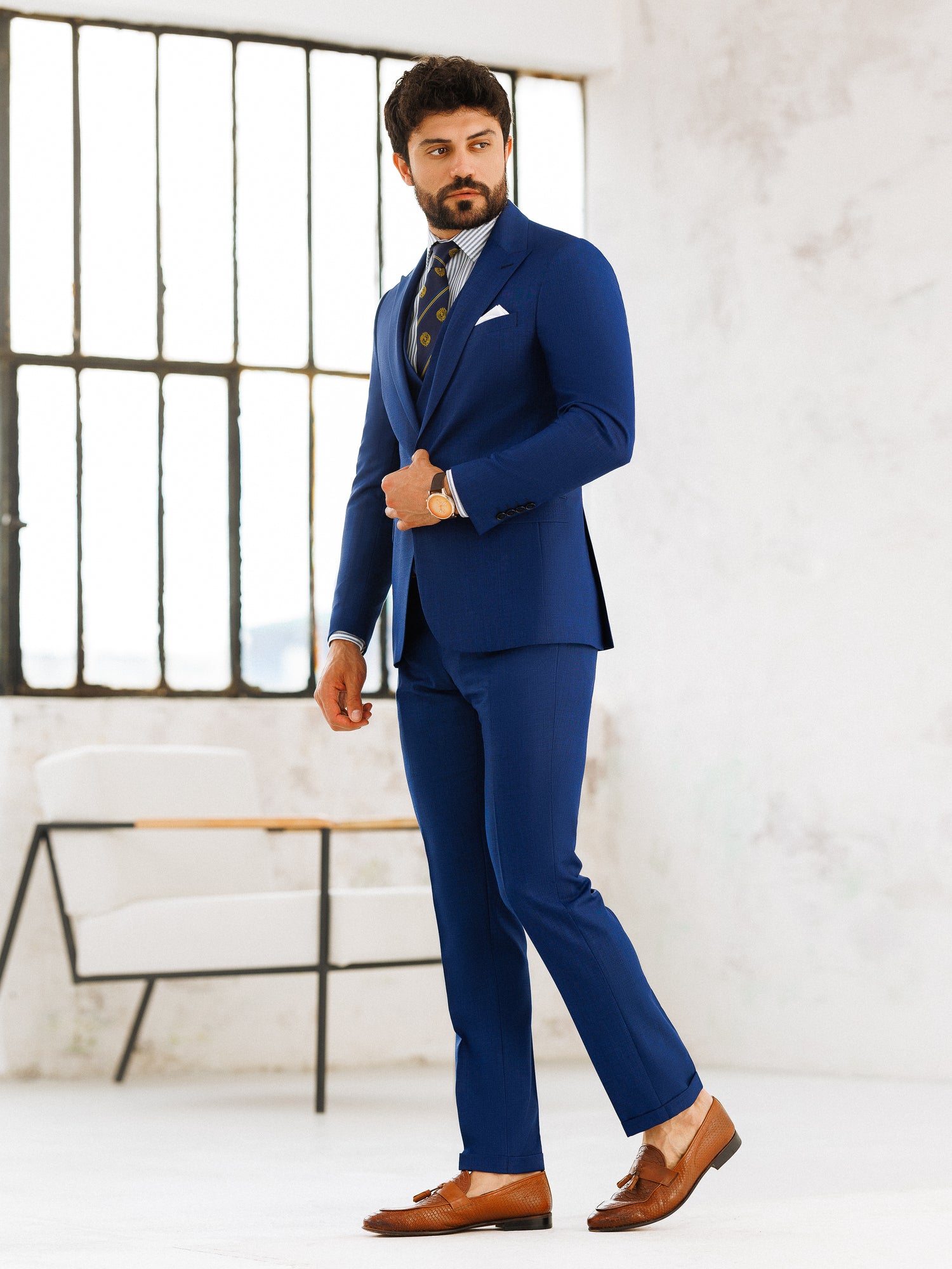 Blue Slim-Fit Suit 3-Piece