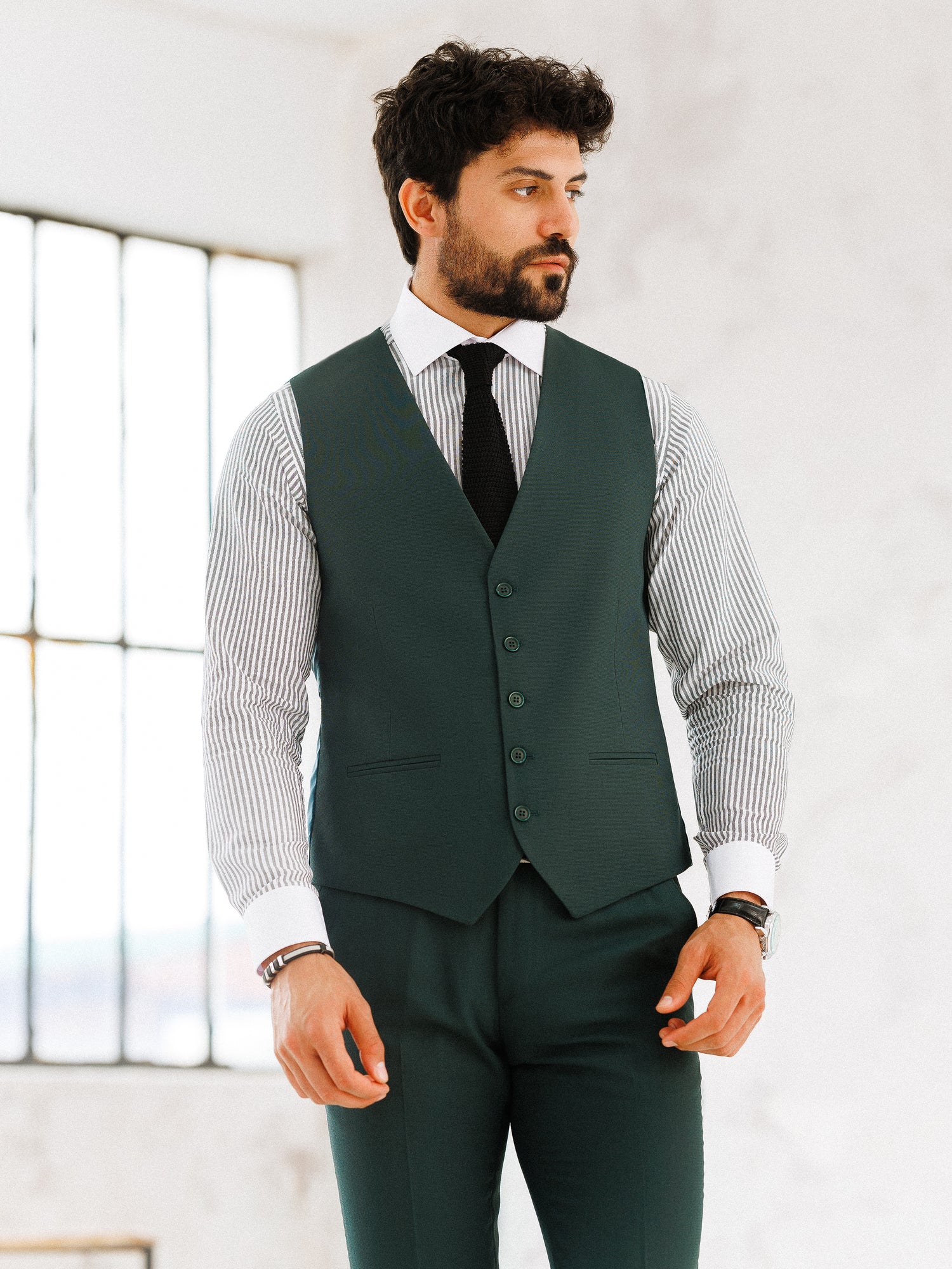 Green Slim-Fit Suit 3-Piece