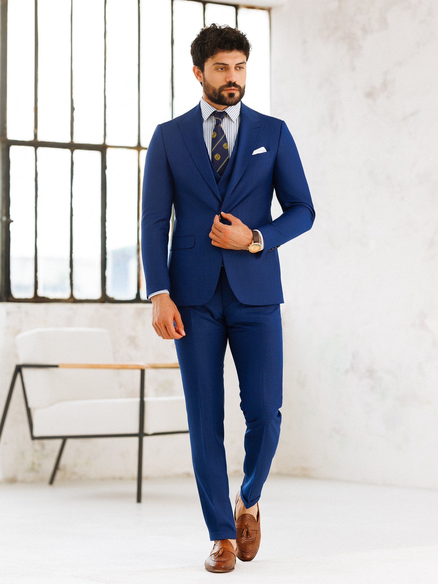 Blue Slim-Fit Suit 3-Piece
