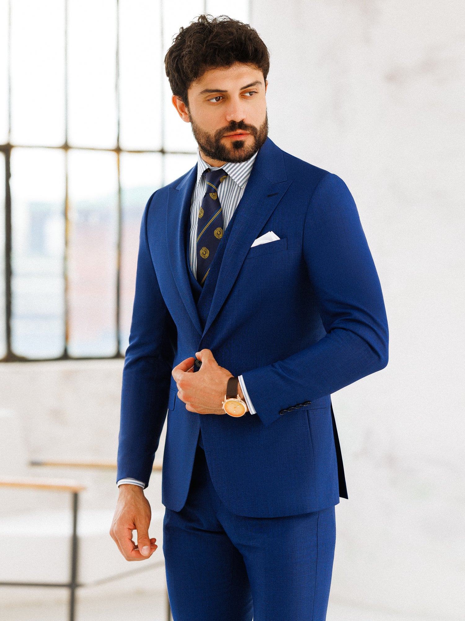 Blue Slim-Fit Suit 3-Piece