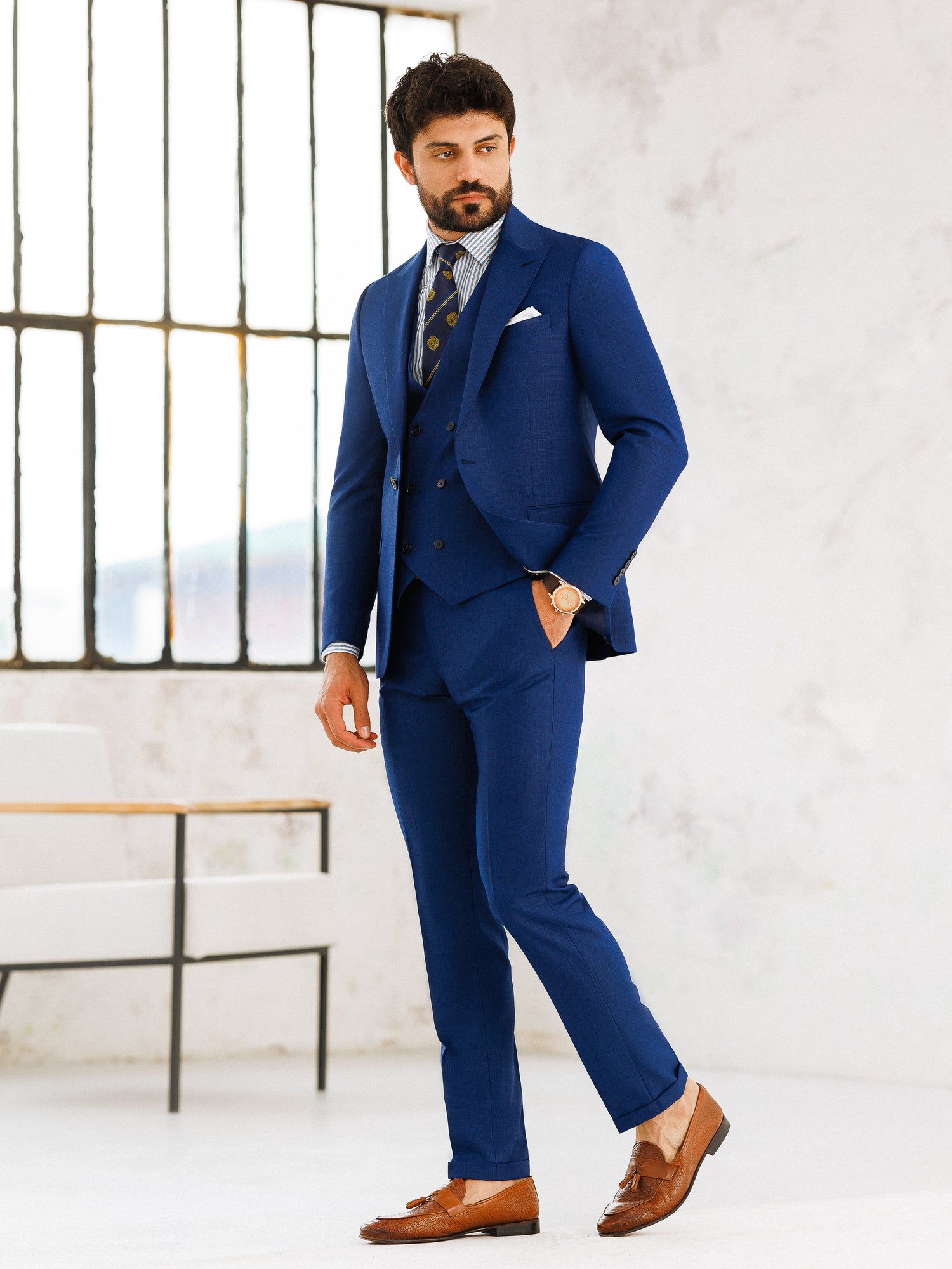Blue Slim-Fit Suit 3-Piece