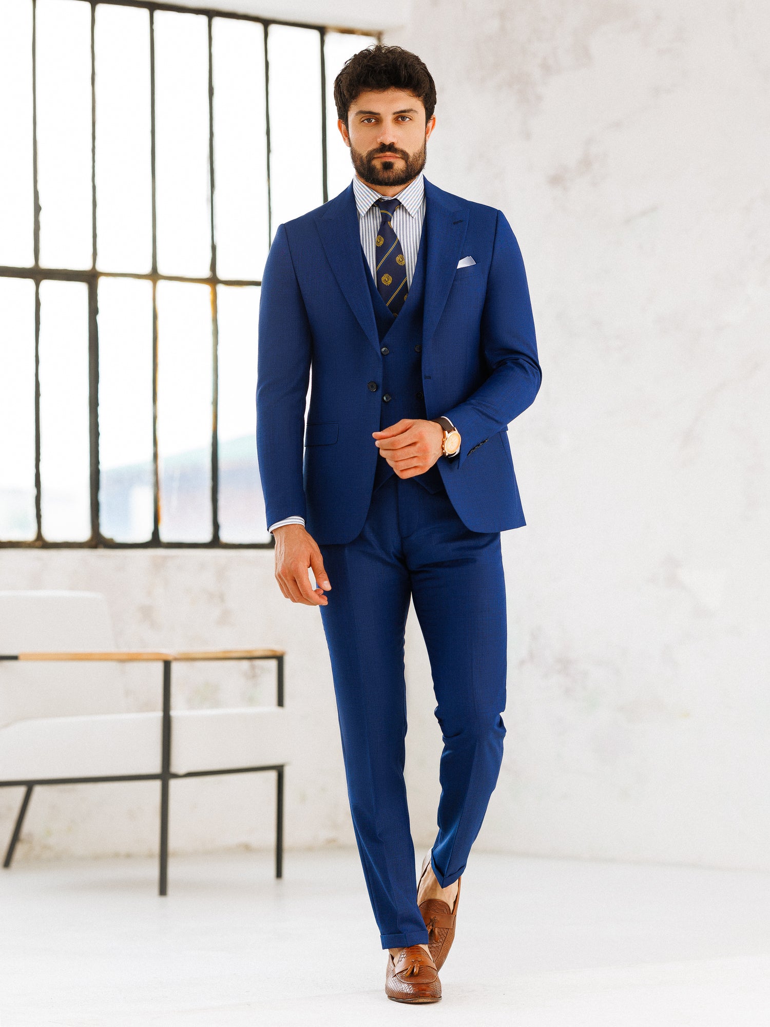 Blue Slim-Fit Suit 3-Piece